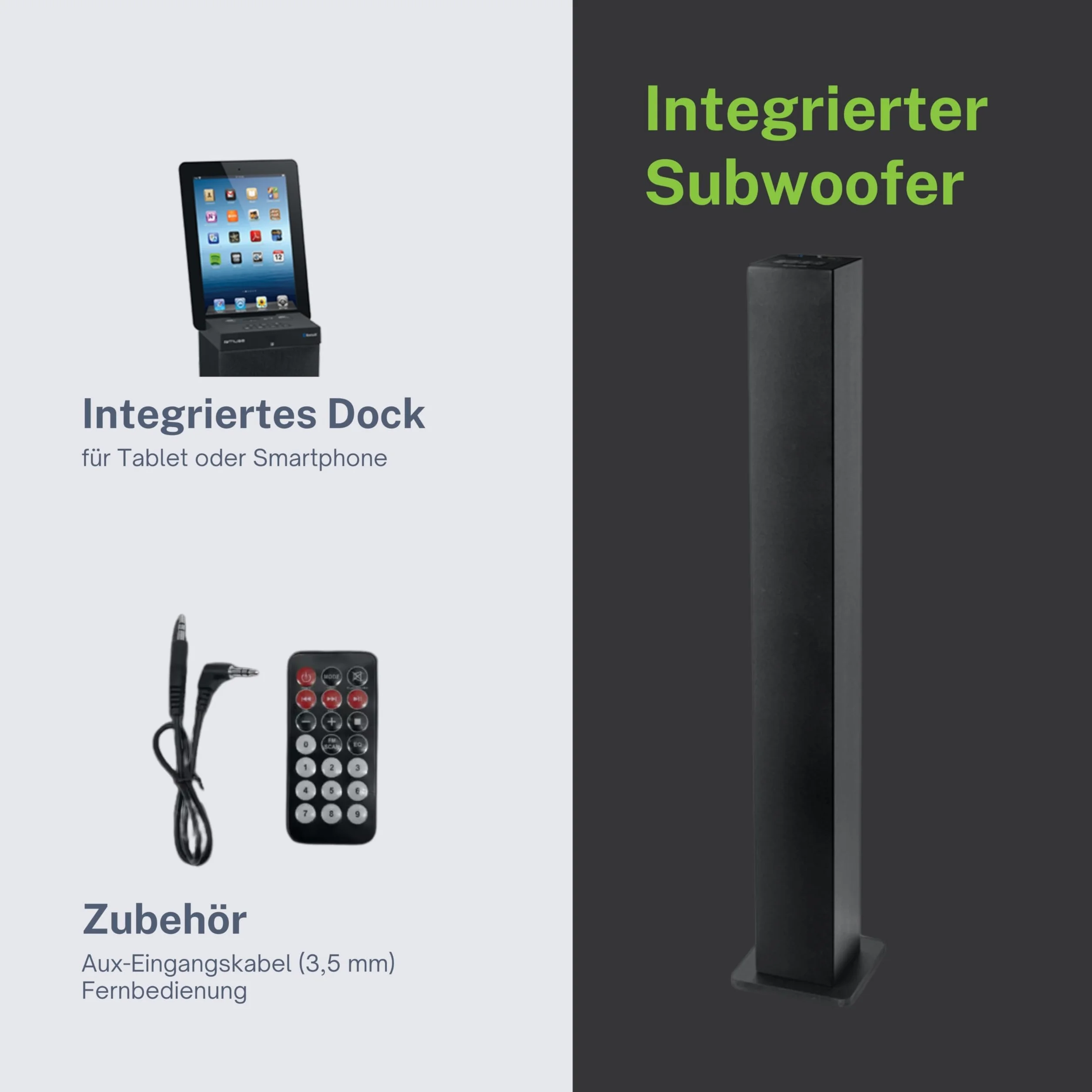Muse M-1250BT Torre de Sonido con Bluetooth A2DP