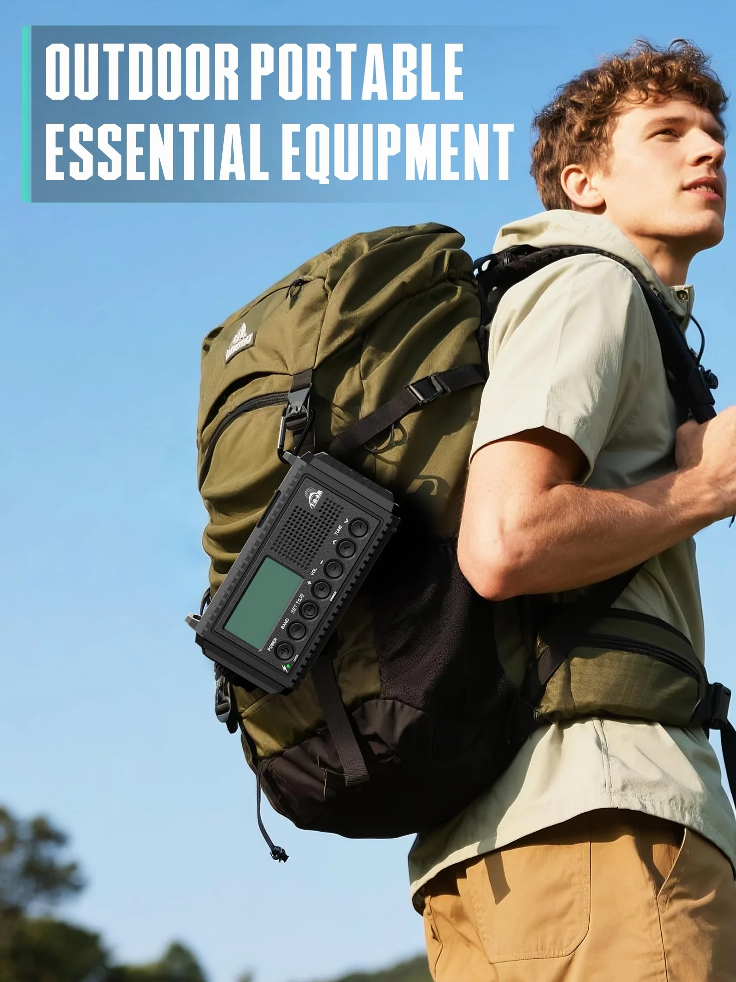 Radio de Emergencia Solar de Mano con Am/FM, Radio portátil alimentada por baterías de 12000mAh, Radio de transistores de Cuerda con Cargador de teléfono, Alarma SOS, Linterna de Supervivencia