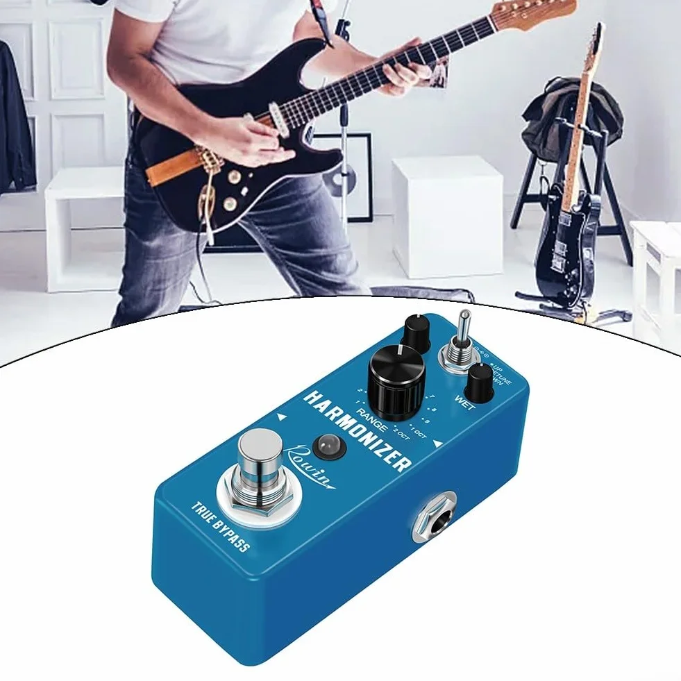 Pedal armonizador de guitarra, pedales de efecto de tono digital, True Bypass, con cambio de tono de precisión y modos, para efectos de sonido mejorados