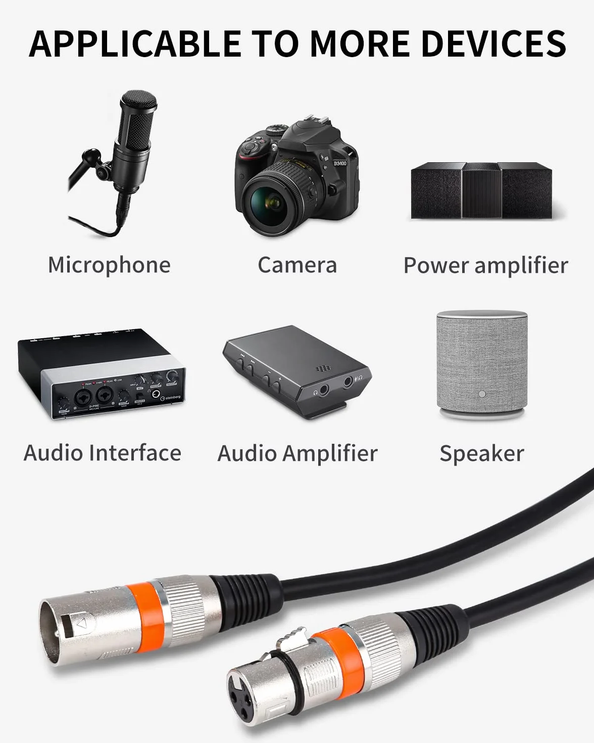 PERMUST (Paquete de 5 Cable de micrófono XLR macho a hembra de 3 pines 5 m / 16,4 pies, cable de conexión de cable de señal DMX Cables Dmx para luz de escenario (conector de metal)
