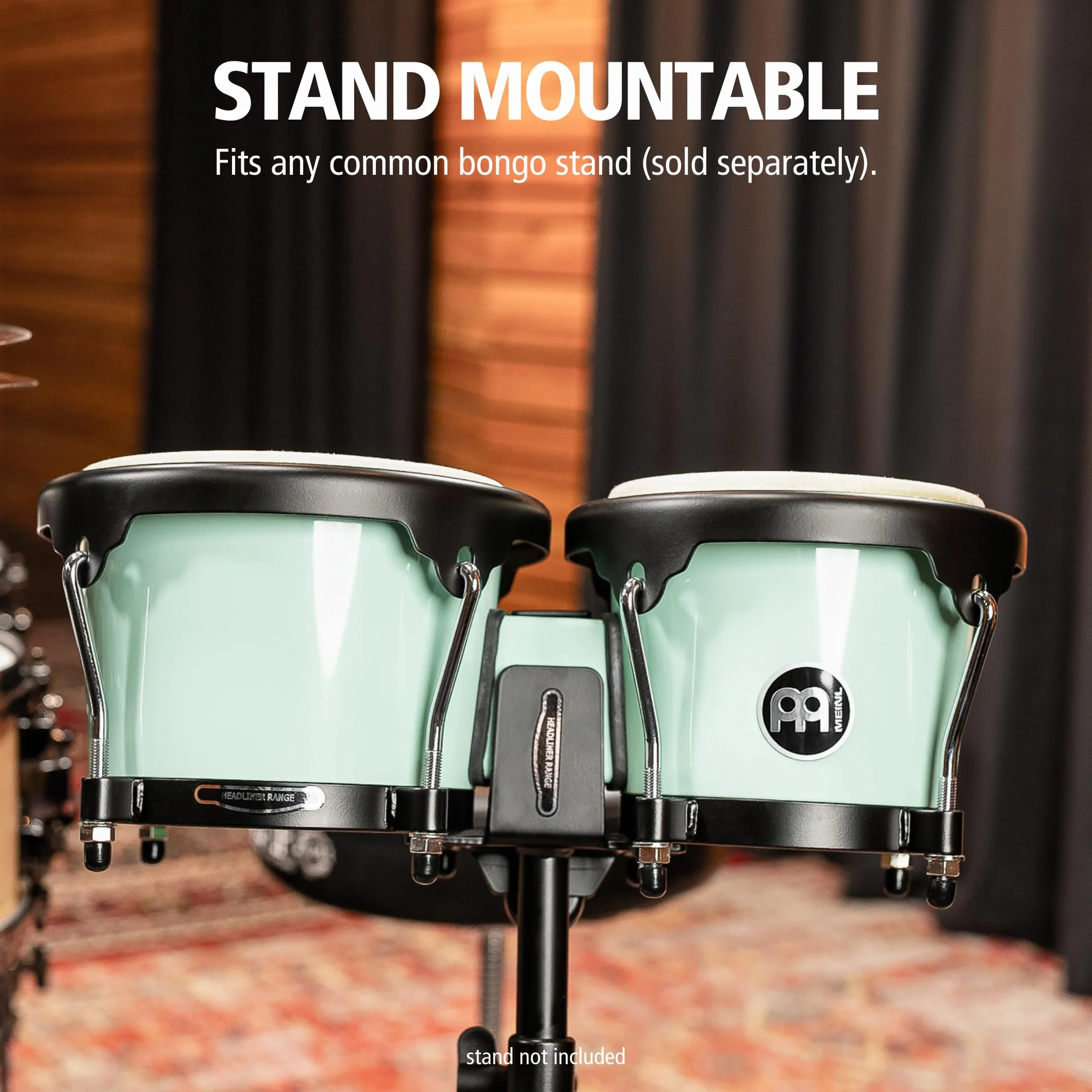 MEINL Percussion Headliner Bongo - Journey Series - Special Edition - 6 1/2" Macho & 7 1/2" Hembra - Seafoam Green (HB50SF)