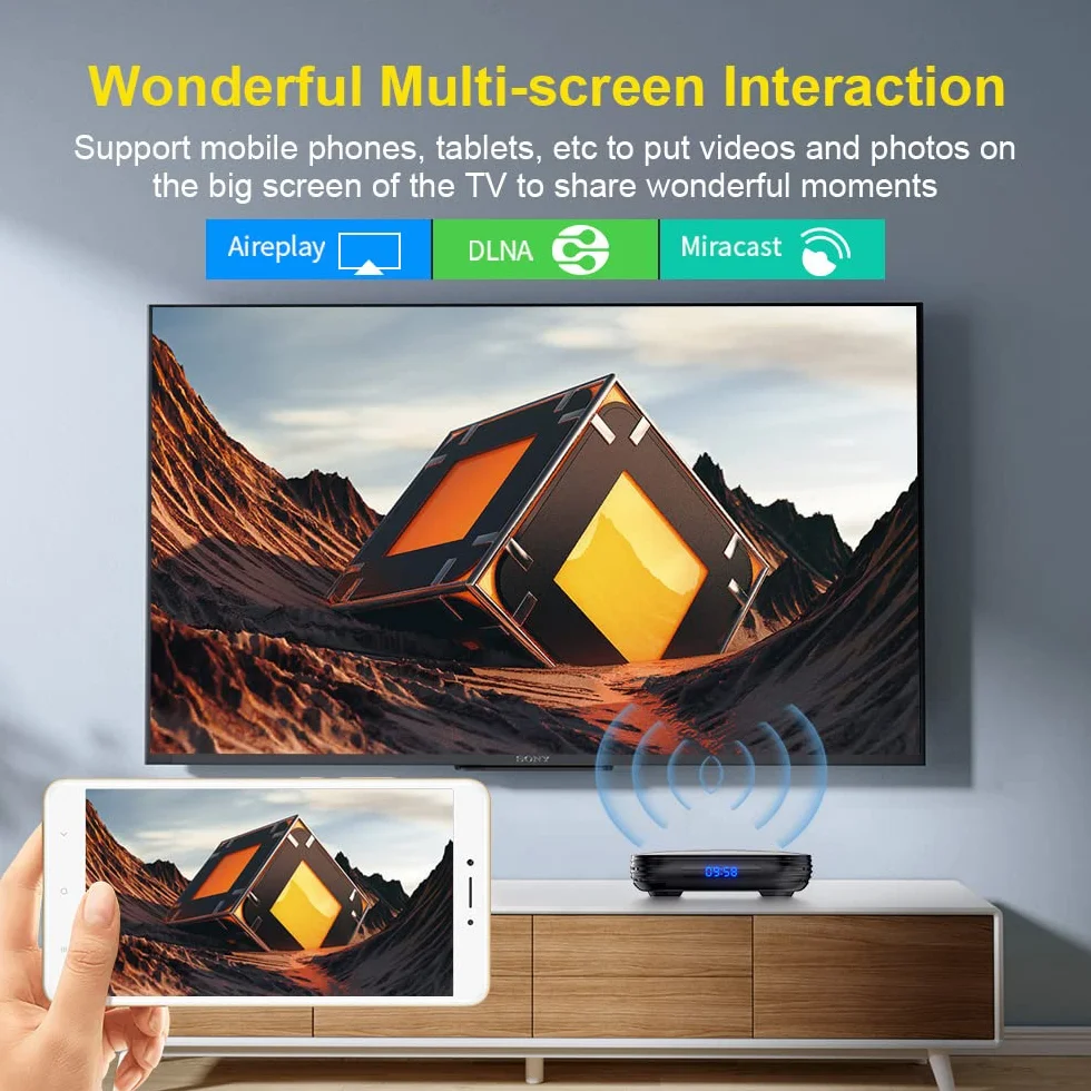 Android TV Box 12.0, HK1 TV Box 4GB RAM 32GB ROM Allwinner H618, Android Box Support 8K 3D 2.4/5.0GHz WIFI6 BT5.0,100M Ethernet HD 2.0 Smart Box TV