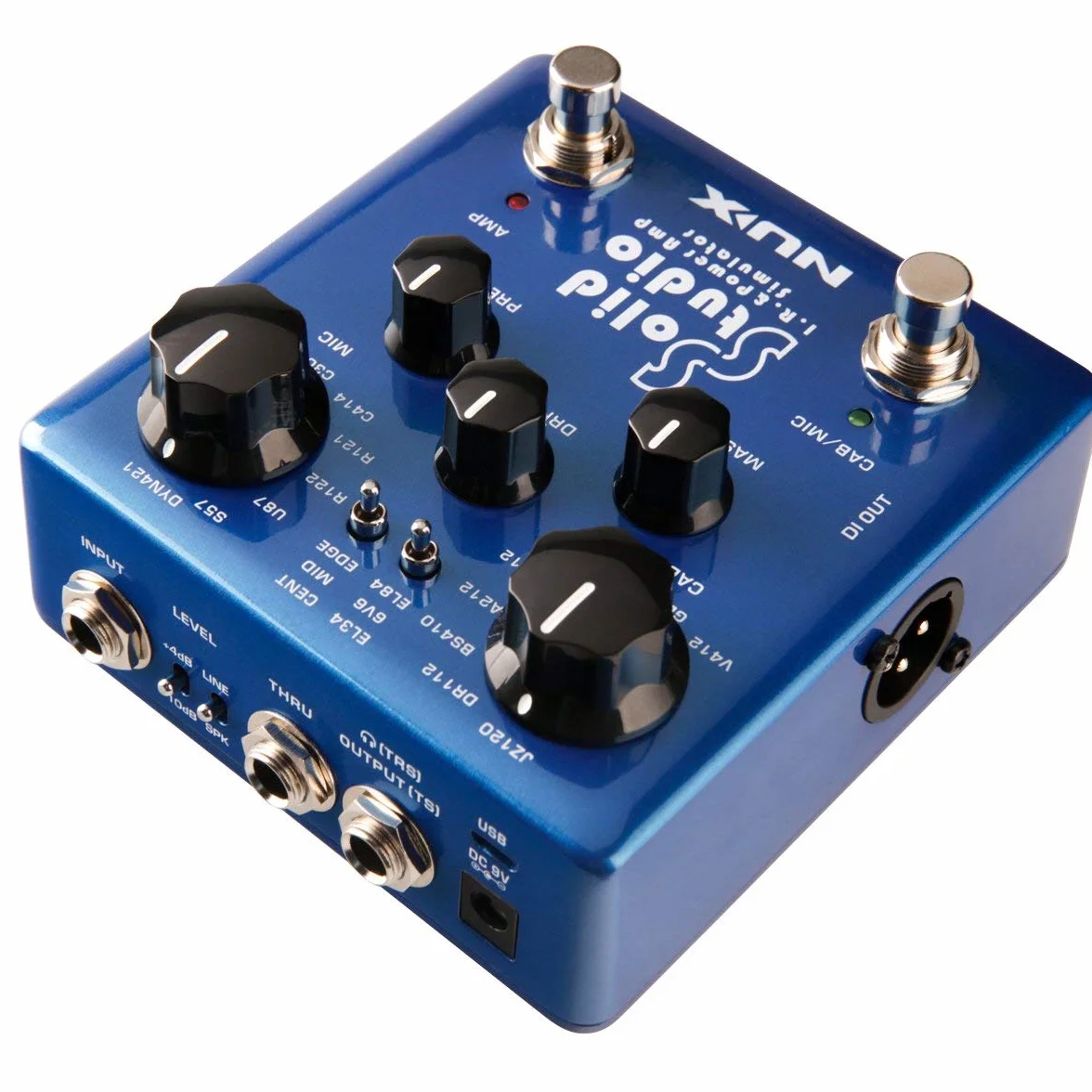 NUX Solid Studio IR Power Amp Simulador IR cargador con micrófono de gabinete integrado y posiciones de micrófono y simulador de potencia Amp con 3 tubos y controles de potencia