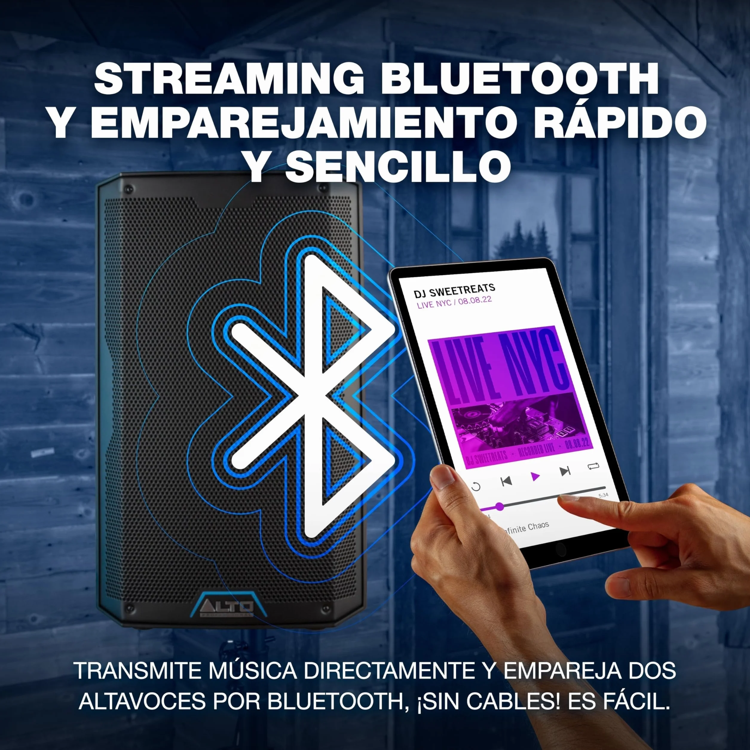 ALTO TS415 Altavoz Autoamplificado 2500W 15 Pulgadas con Mesa de Mezclas de 3 Canales, Streaming Bluetooth, Emparejamiento Inalámbrico de Altavoces, DSP y App