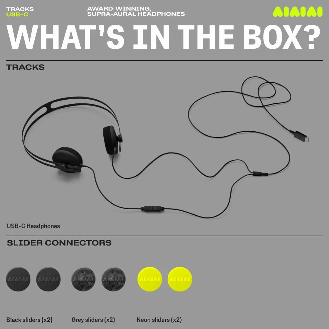 Aiaiai Tracks USB-C Auriculares Supra-aurales galardonados con Sonido Full-Spectrum, Control Remoto de Tres Botones con micrófono y Diadema de Aluminio
