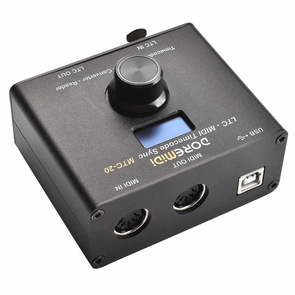 Dispositivo de sincronización de código LTC-MIDI (MTC-20) para tiempo MIDI y SMPTE LTC MTC-20