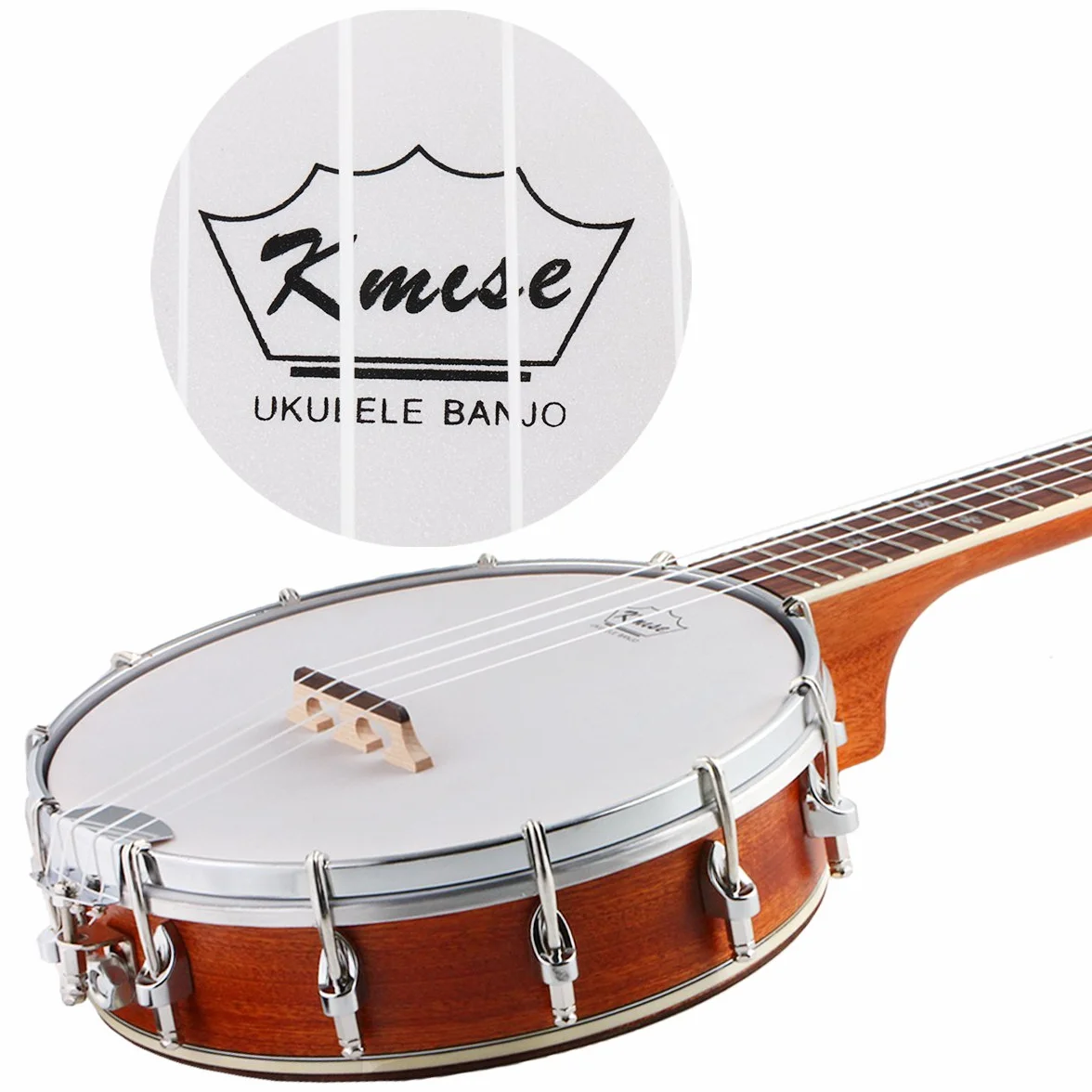 Kmise. Banjo ukelele de 4 cuerdas para concierto, tamaño de 58,4 cm, madera de sapele.