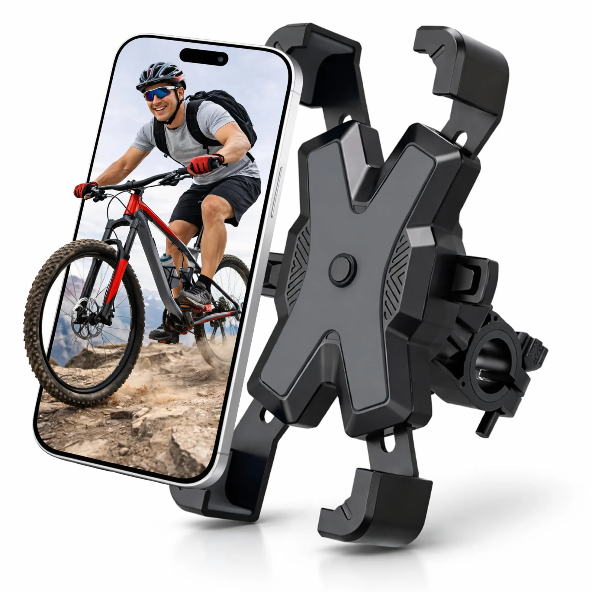 Soporte móvil Moto de Manillar Universal 360º Giro Desmontable 4,5-7" Negro