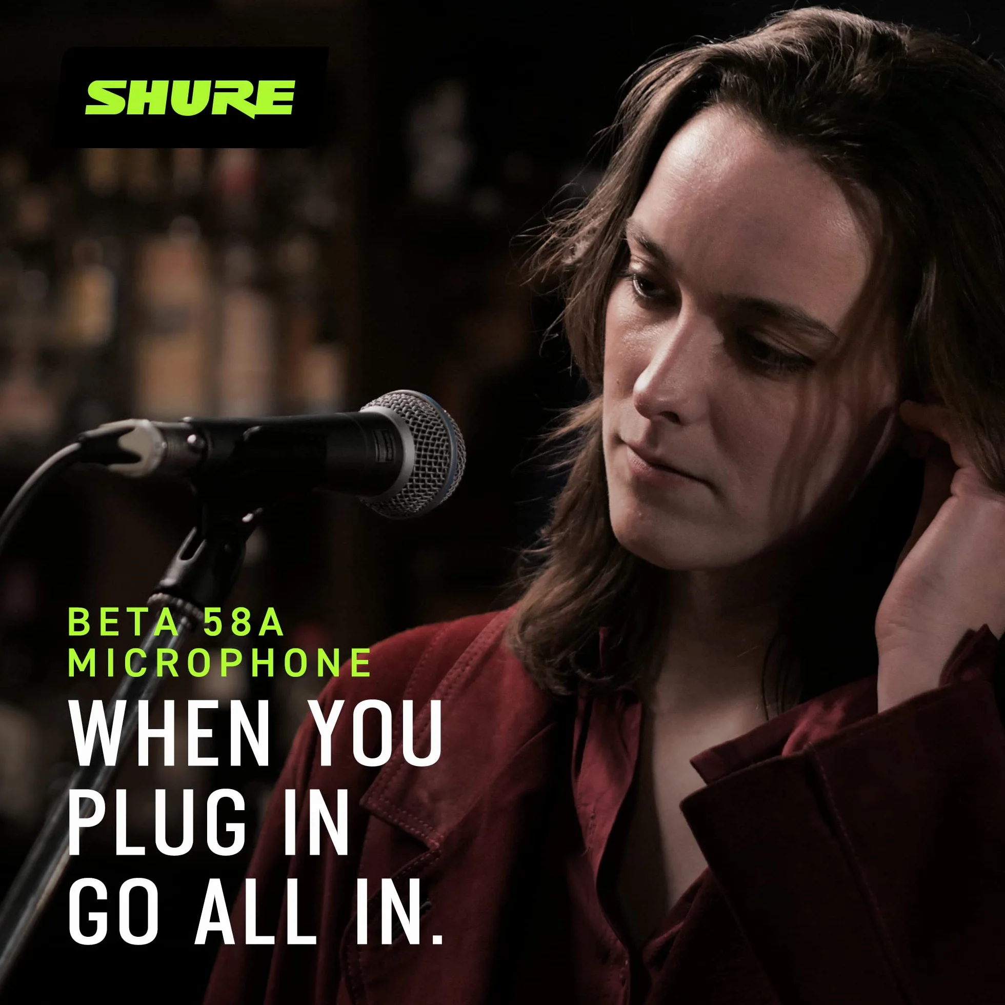 Shure Beta 58A Micrófono Vocal dinámico supercardioide de un Solo Elemento para Escenario y Estudio, Incluye Adaptador de Soporte Ajustable A25D, Adaptador de Rosca de 5/8 a 3/8
