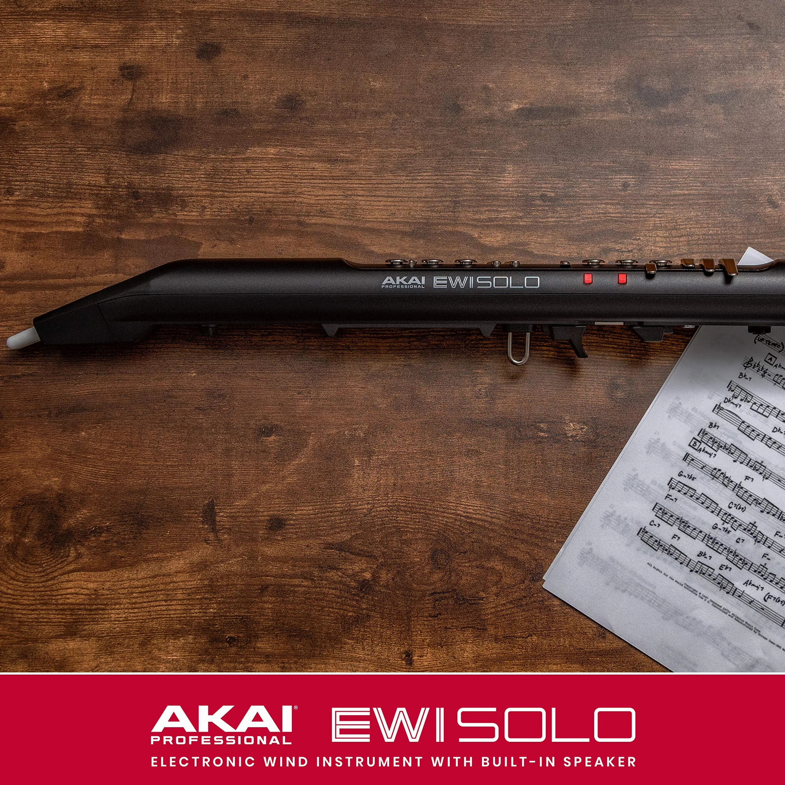 Akai Professional EWI Solo - Instrumento Electrónico de Viento con Altavoz Incorporado, Batería Recargable, 200 Sonidos y Conectividad MIDI USB