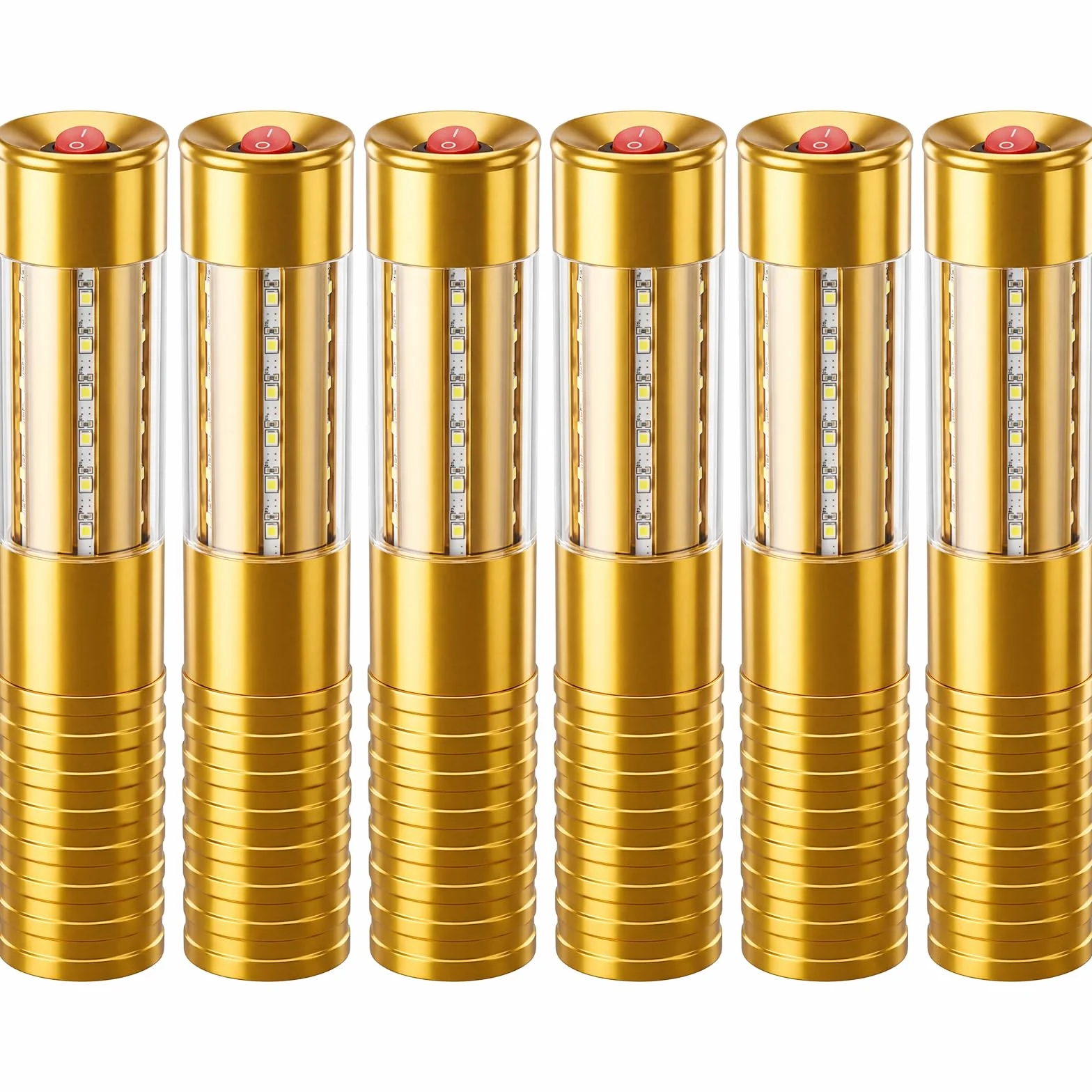 Bengalas LED estroboscópicas para servicio de botellas, luz recargable, luz de mano lámpara luminosa LED fluorescente para discotecas karaoke bodas fiestas suministros de actividades (6, Gold)