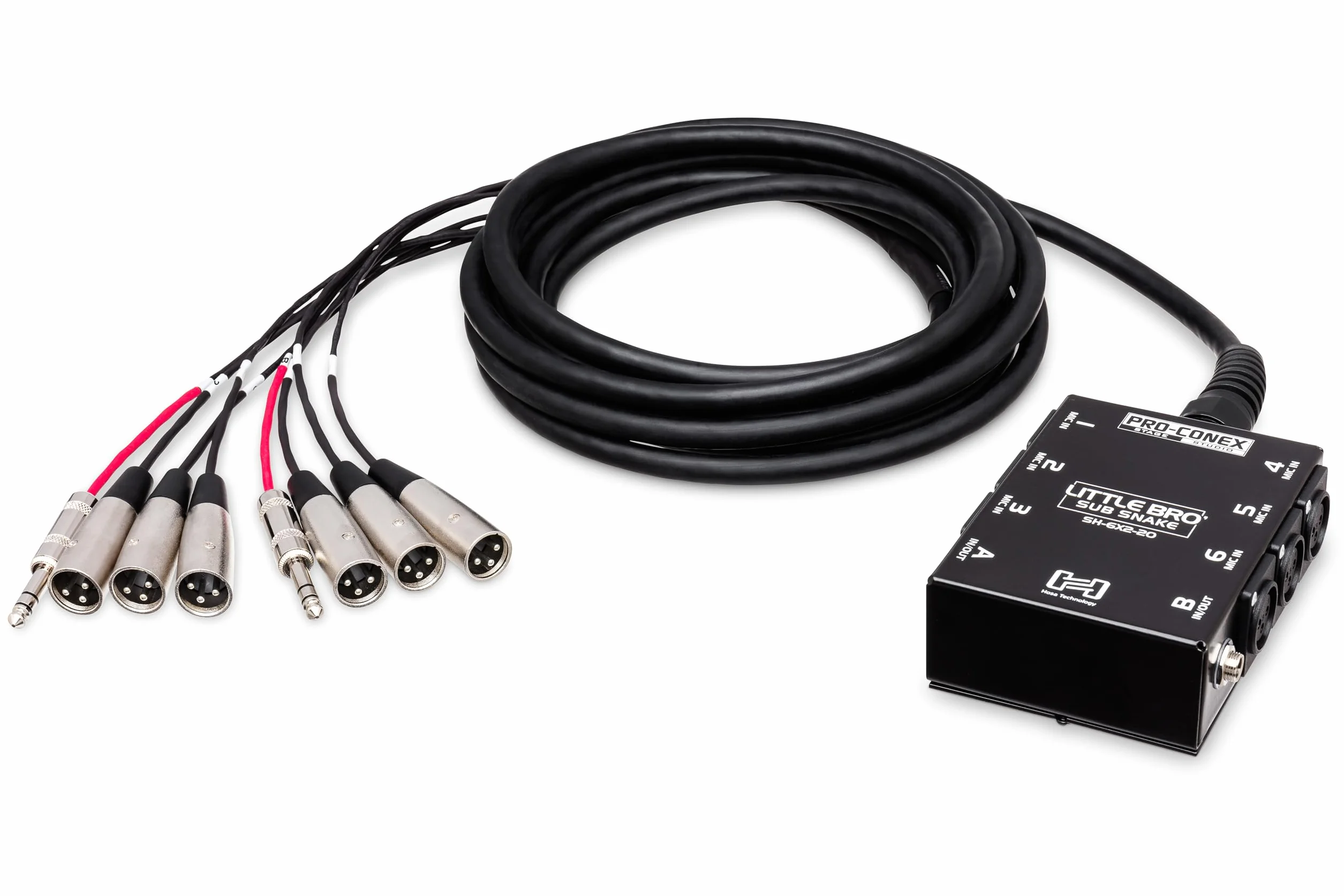 Hosa SH-6X2-50, Pro-Conex Little Bro' Sub Snake, Hosa 6 x XLR Sends and 2 x 1/4 in TRS Returns, 50 ft