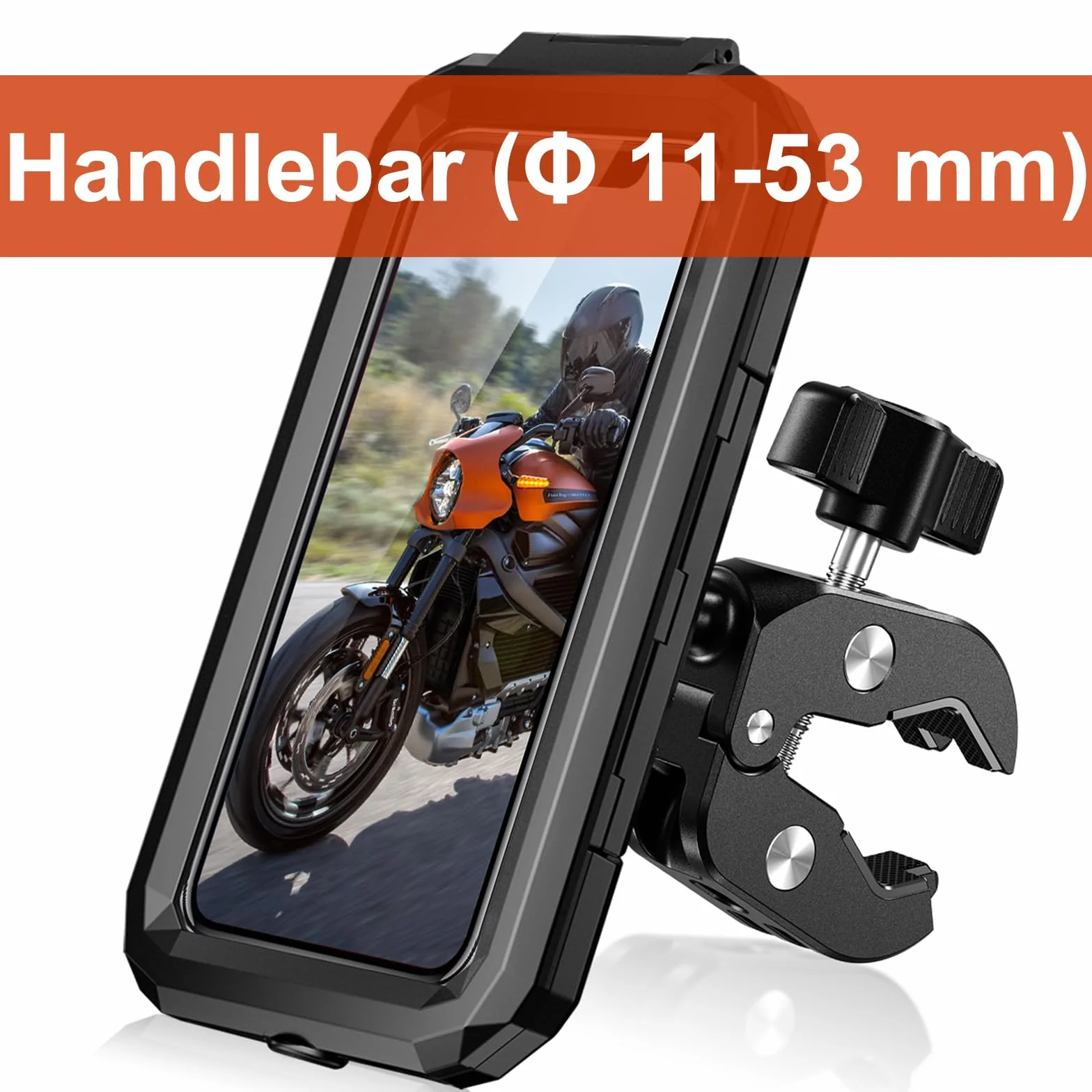LUROON Soporte Universal Móvil para Moto Bici Impermeable 360° Rotación Anti Vibración Pantalla Táctil 5,5-7,0"