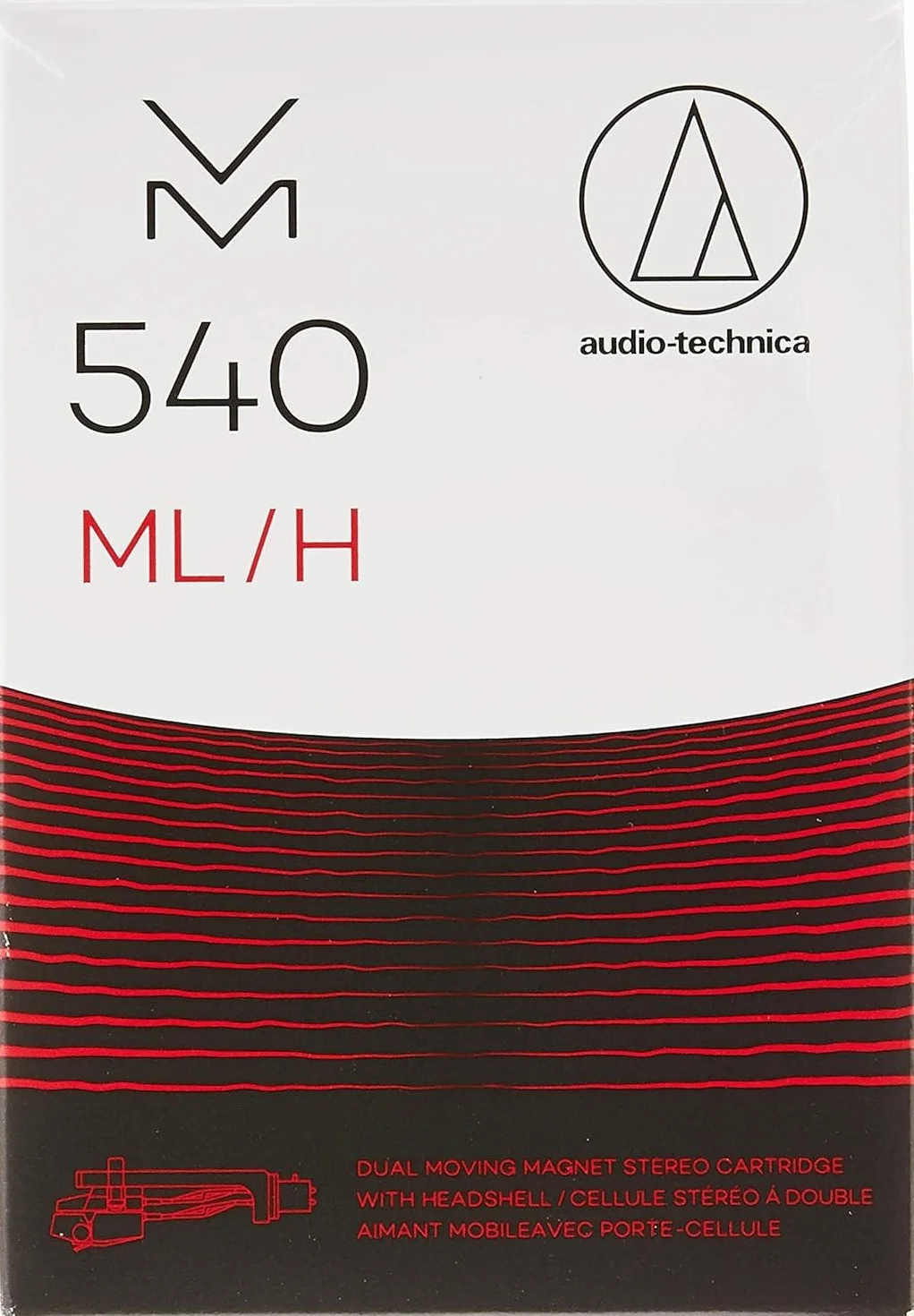Audio-Technica VM540ML/H Cápsula estéreo de doble imán móvil con aguja Microlinear y cabezal HS10 Rojo