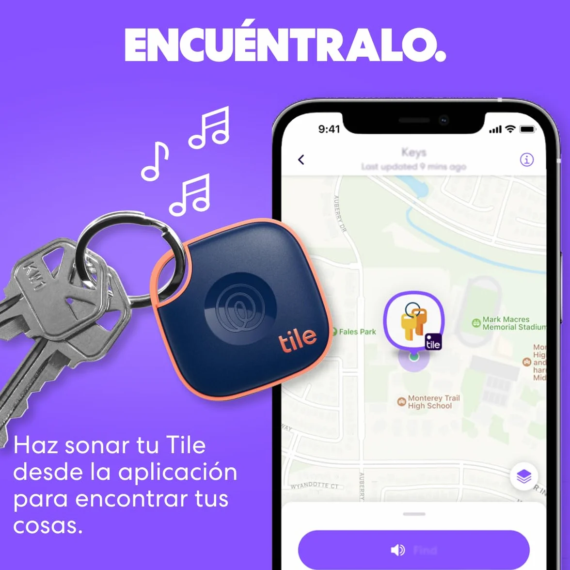 Tile by Life360 Mate - Localizador Bluetooth, localizador de Llaves y localizador de Objetos para Llaves, Bolsos y Mucho más.Compatible con iOS y Android. Paquete de 1 (Negro)