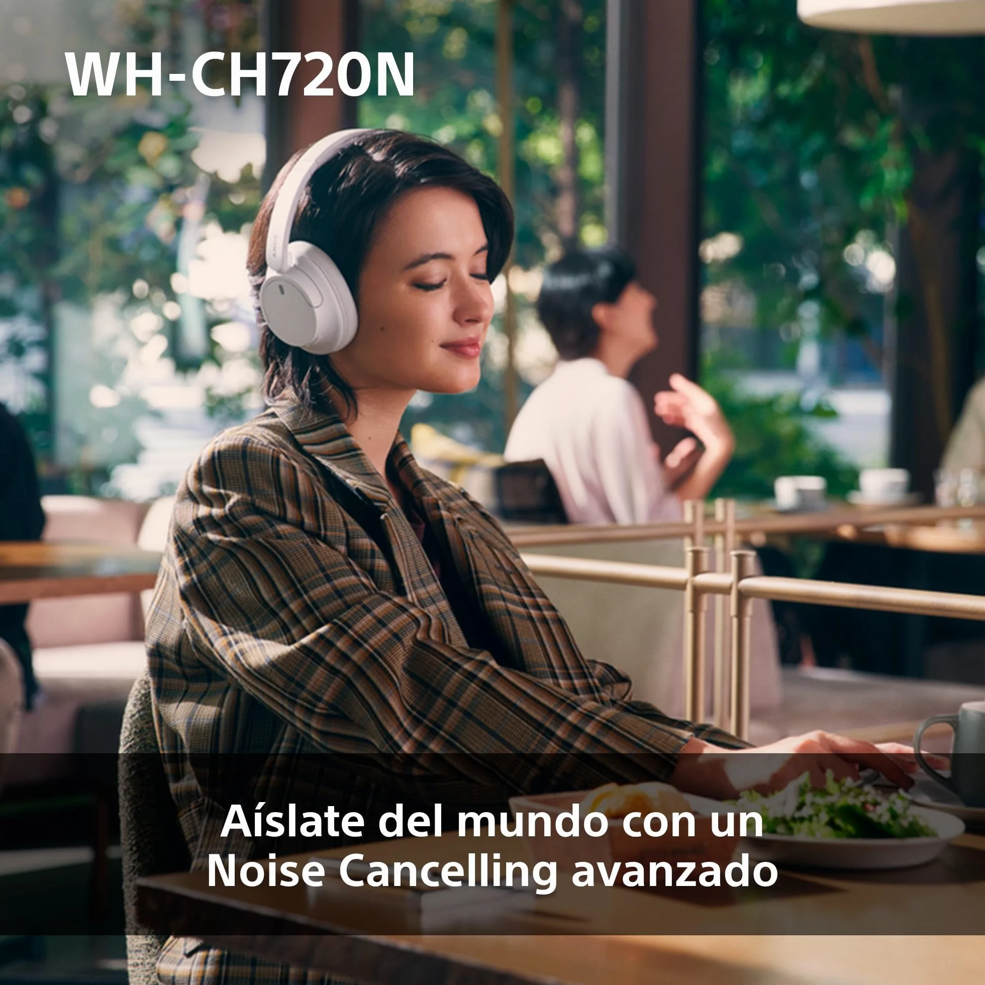 Sony WH-CH720N Auriculares Inalámbricos Bluetooth Noise Cancelling de Diadema, Sonido de , modo Sonido Ambiente, Diseño Ligero, hasta 35 horas de batería, iOS y Android - Negro