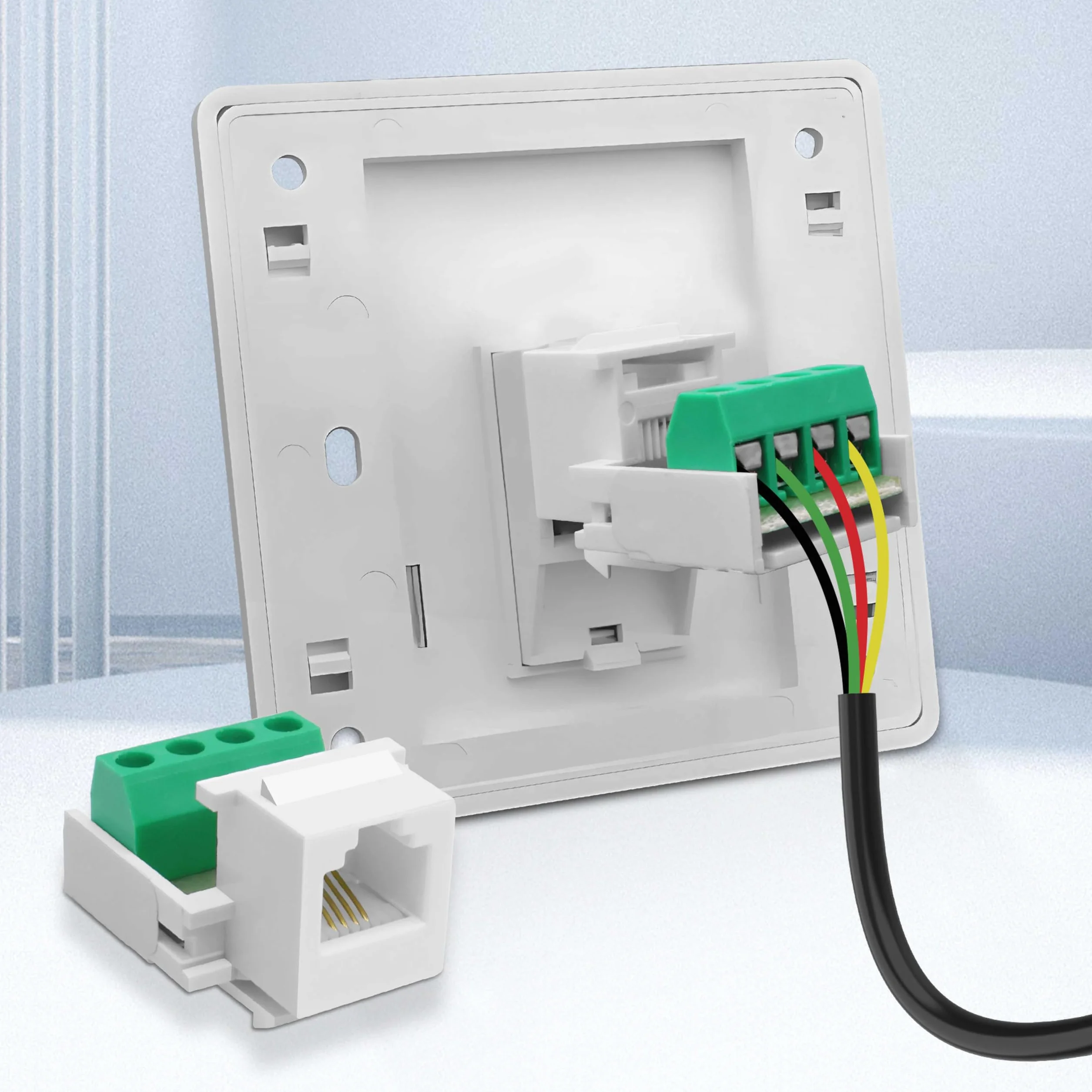 Módulo de teléfono CAT3 RJ11 6P4C hembra a 4 pines, adaptador de terminal, conector de línea telefónica - 5 unidades