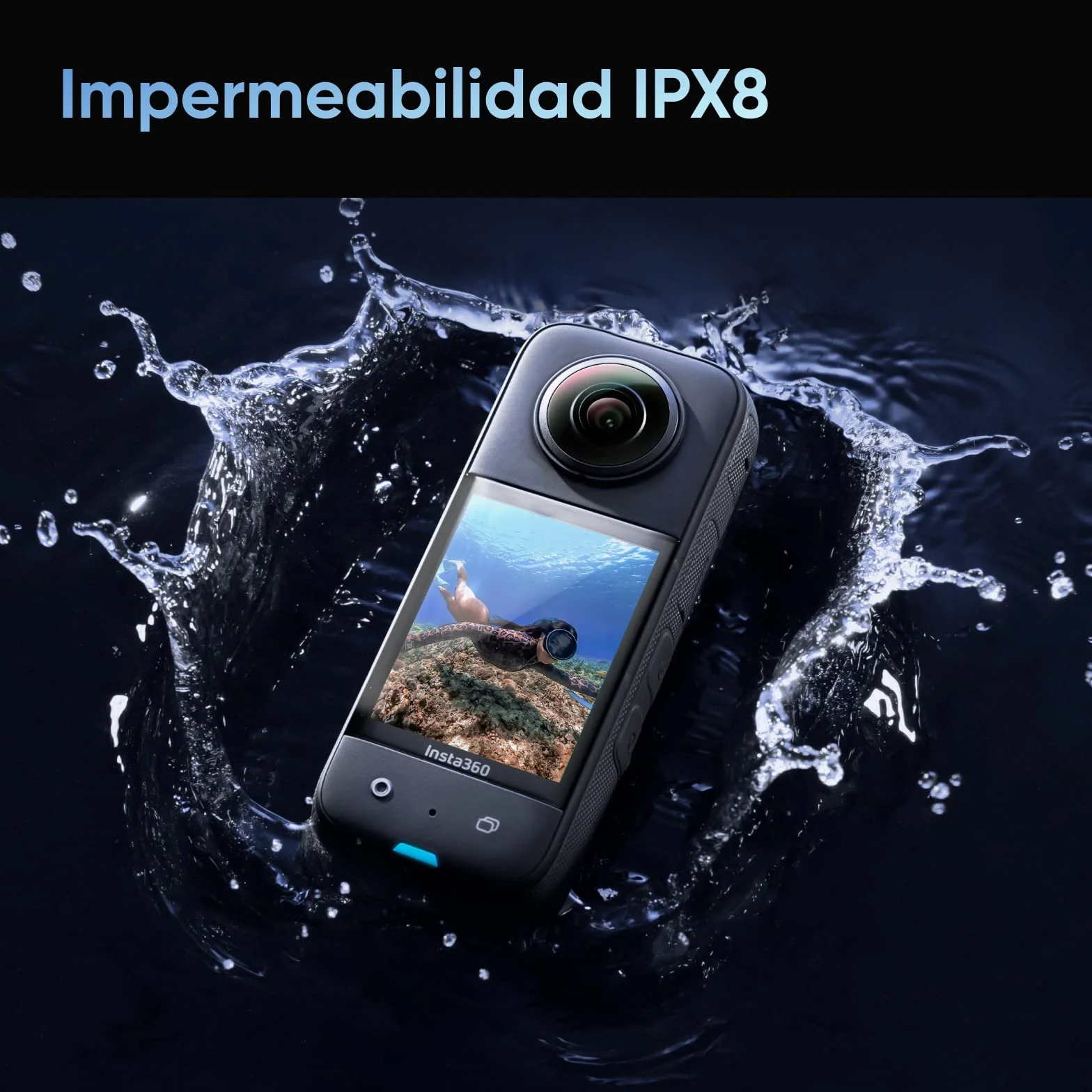Insta360 X3 Cámara de Acción 360 5.7K 72MP Resistente al Agua Pantalla Táctil 2.29"