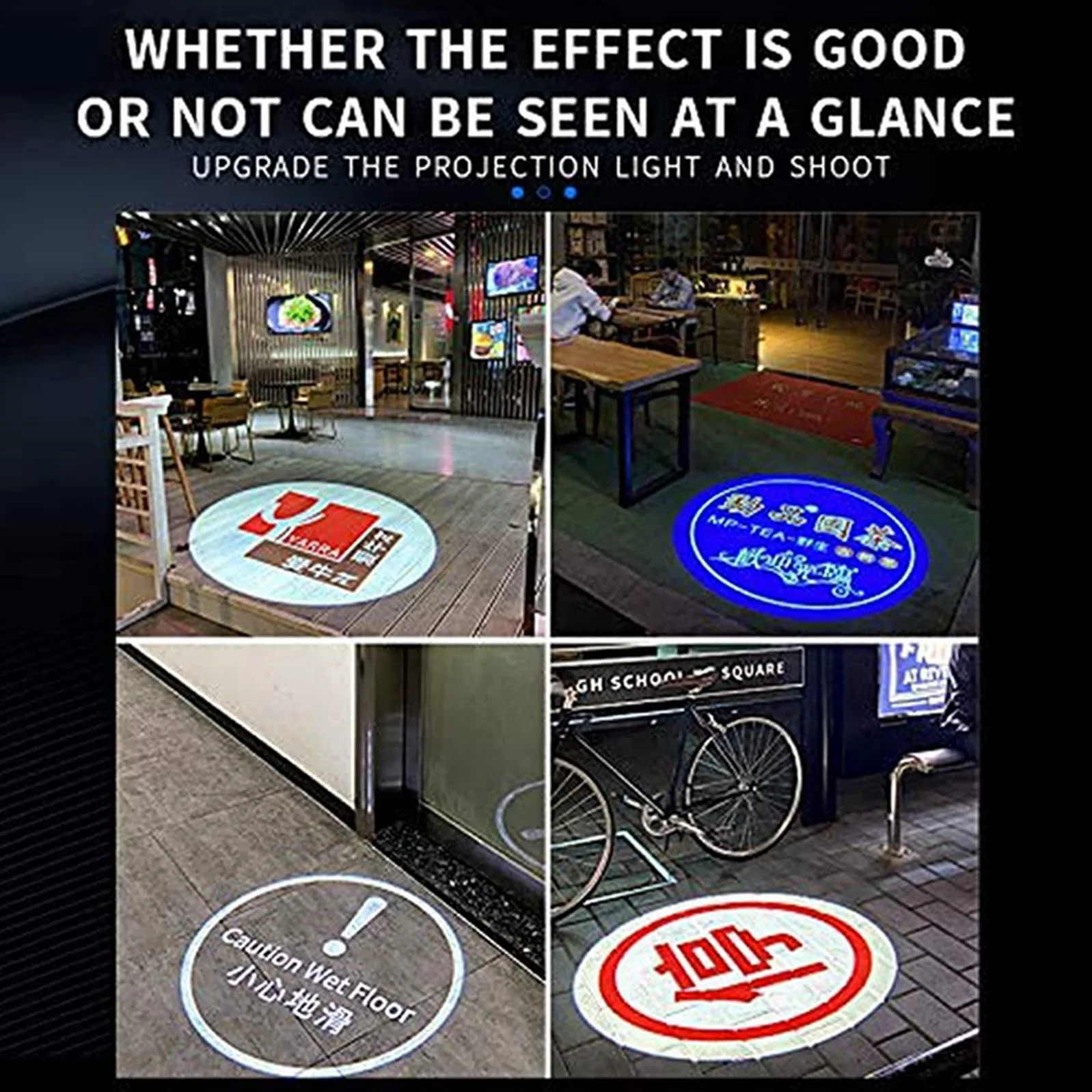 100W LED GOBO Logo Proyector Rotor Tabla Manual Zoom Control Remoto Custom GOBO Company Store Tienda Publicidad Signo,Negro,Outdoor