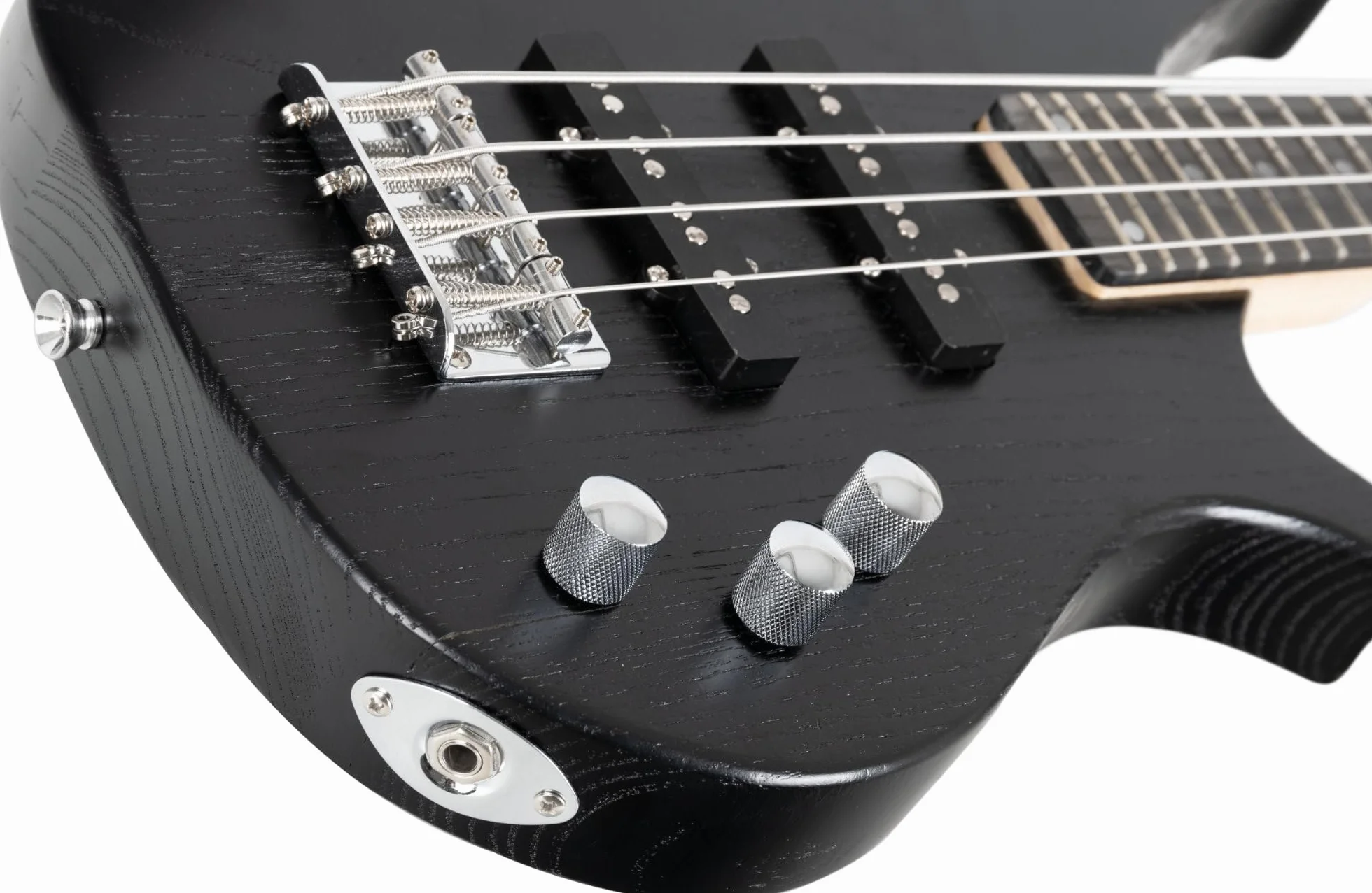 Rocktile TB-4 MBK Traveler Bajo Eléctrico 4 cuerdas viaje, 2 pastillas single coil. Incluye amplificador, funda, afinador, correa, soporte, cable y escuela. Negro Mate.
