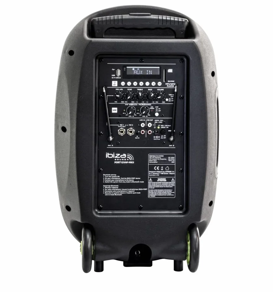 Ibiza Sound PORT12VHF-MKII Altavoz PORTATIL Amplificado AUTÓNOMO