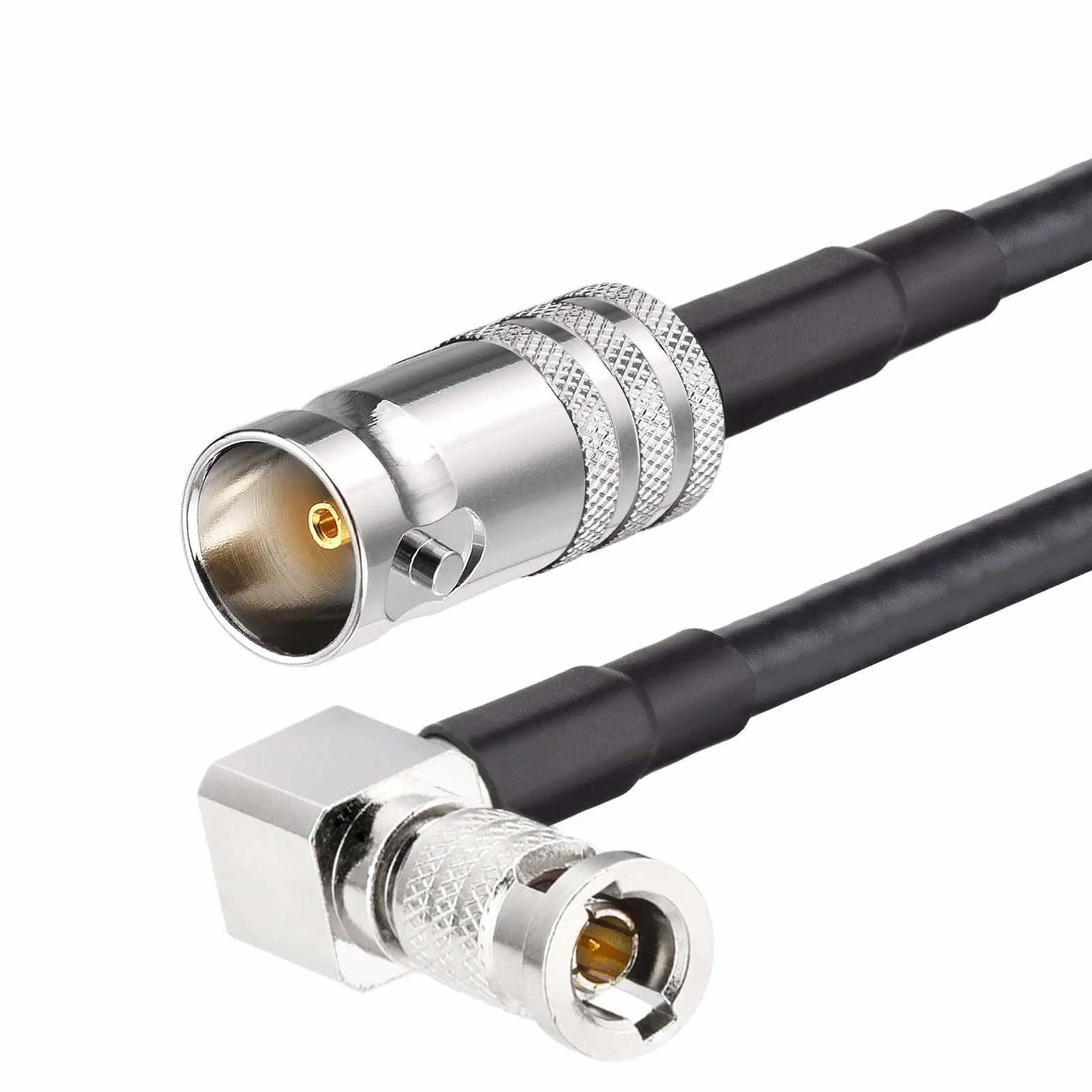 Superbat Cable Mini BNC en Ángulo Recto a BNC Hembra 30cm HD/3G/6G Micro SDI a SDI 75 Ohm Belden 1855A para Video Assist, Cámara de Micro Estudio, Tarjeta Decklink Quad Capture