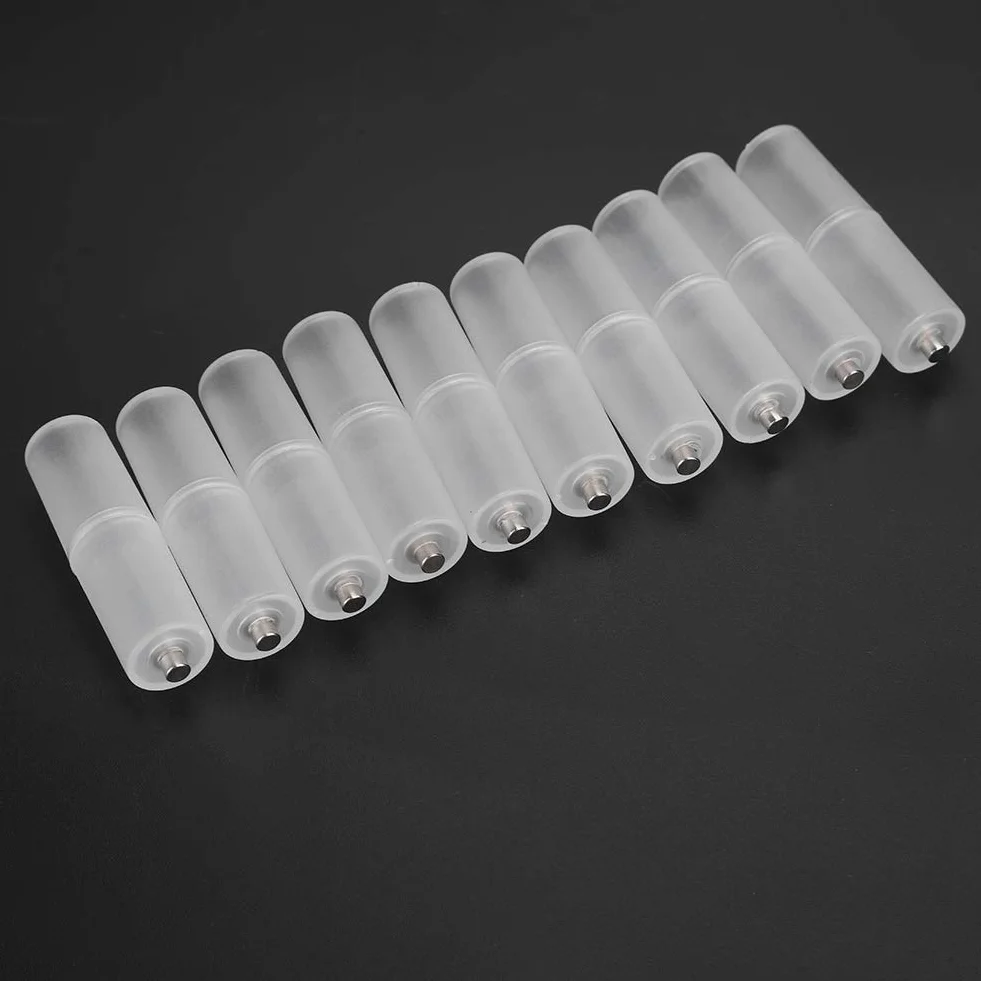 10 Unidades AAA a, Adaptador Convertidor de Baterías 18650 Funda de Tamaño AA Batería Portacebox Portatarjetas Funda Switcher Transparente (Transparente)