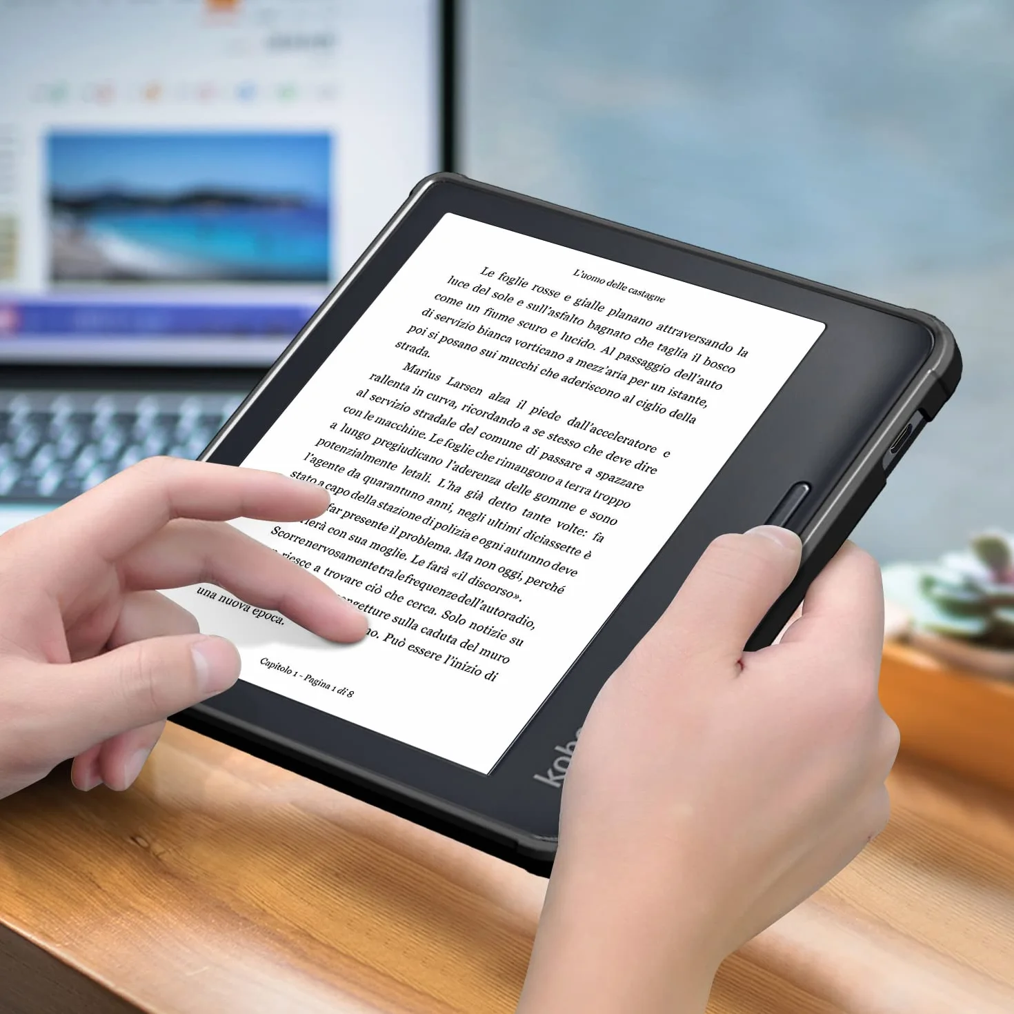 Funda para Kobo Libra Colour (2024) y Kobo Libra 2 (2021) 7" eReader, Reposo/activación automática, Cierre magnético, Verde
