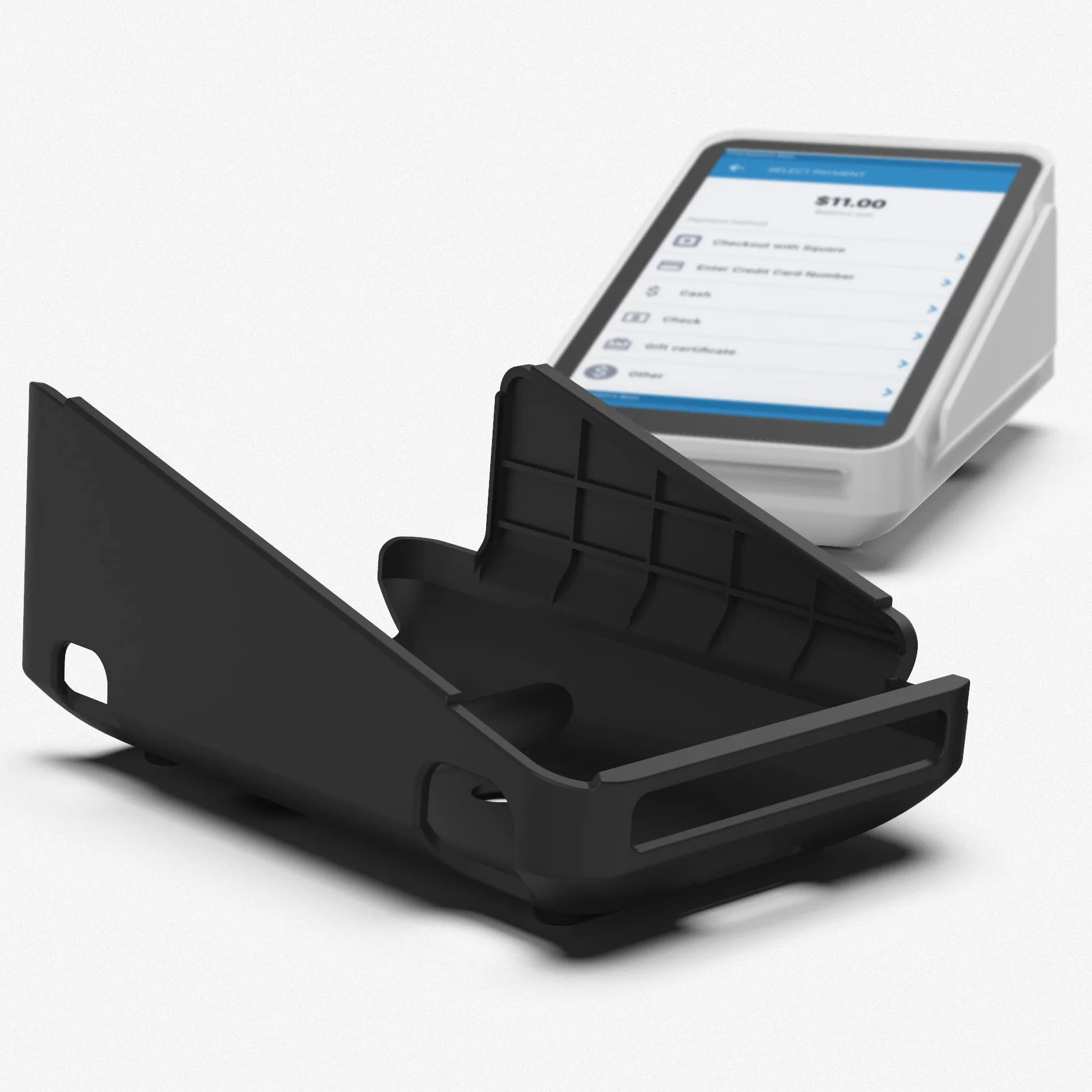 Encased Funda protectora y protector de pantalla para lector de tarjetas Square Terminal, carcasa rígida de goma con base antideslizante y vidrio templado, negro