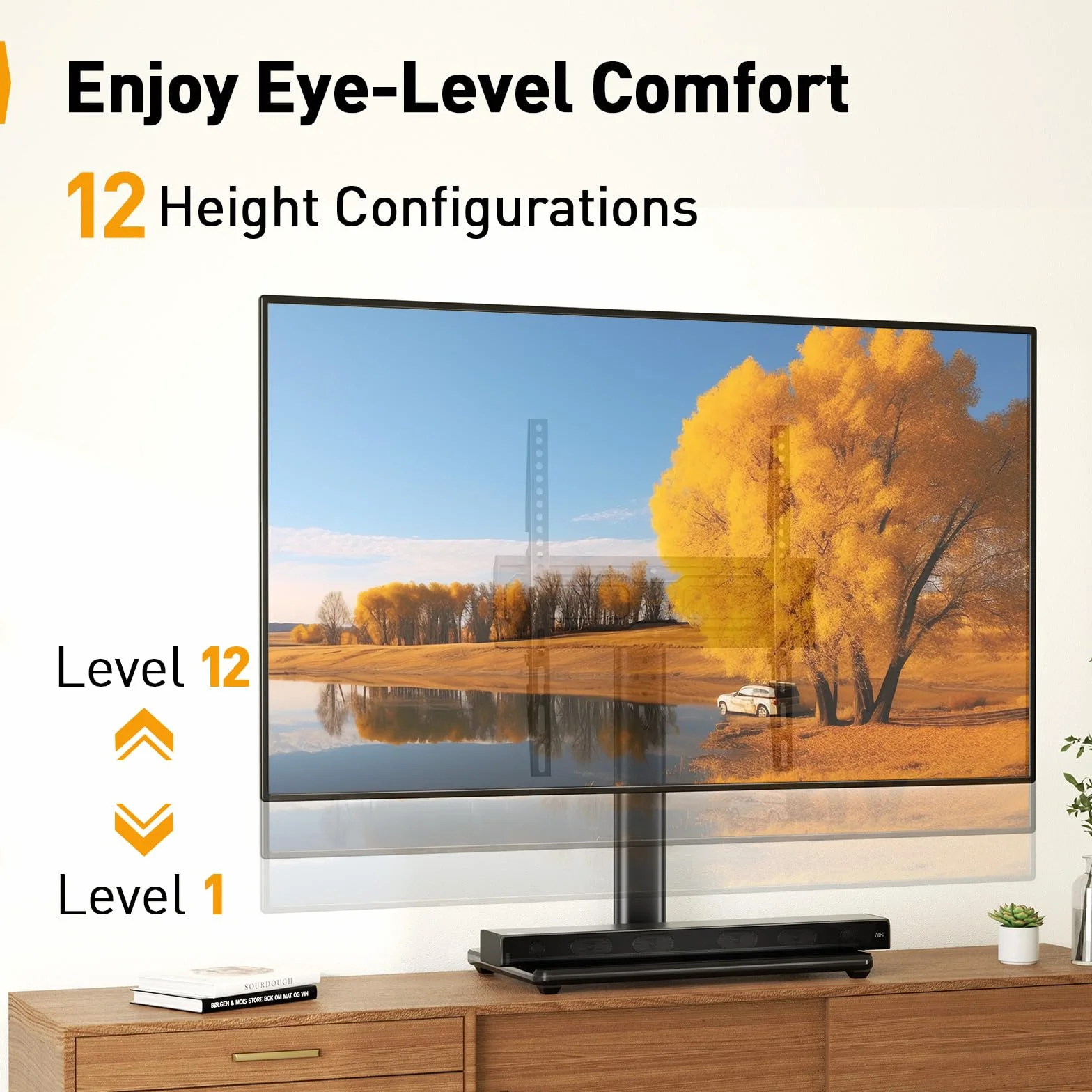 Perlegear Soporte de TV Universal Giratorio 24-60 Pulgadas 45 KG VESA 400x400mm