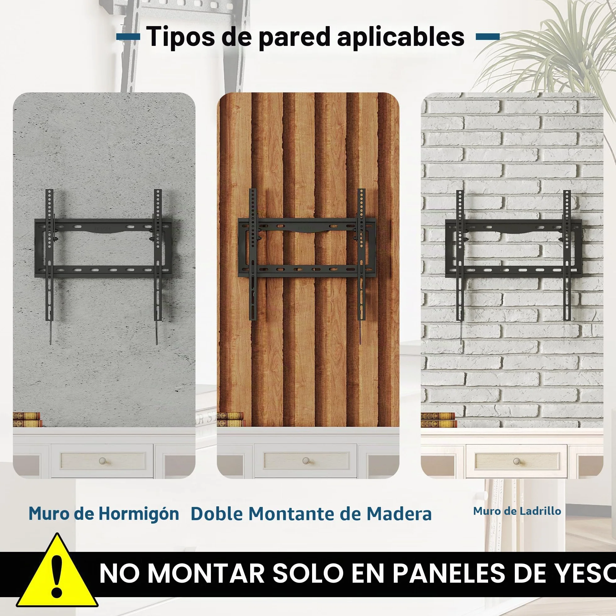BONTEC Soporte TV Pared 26-65 Pulgadas, Inclinación, LCD LED OLED, hasta 55 kg, VESA 400x400 mm