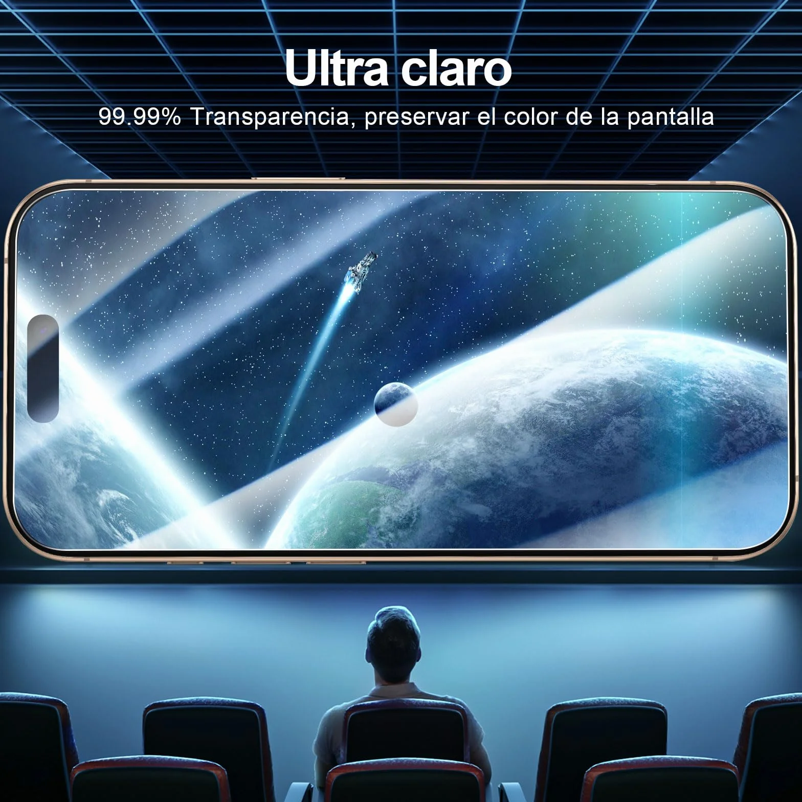 NEW'C 3 Piezas, Protector Pantalla para iPhone 17, 17 Pro, iPhone 16 Pro (6,3″), Cristal templado con herramienta de instalación fácil incluida, Antiarañazos, Antihuellas, Dureza 9H, Ultra Resistente