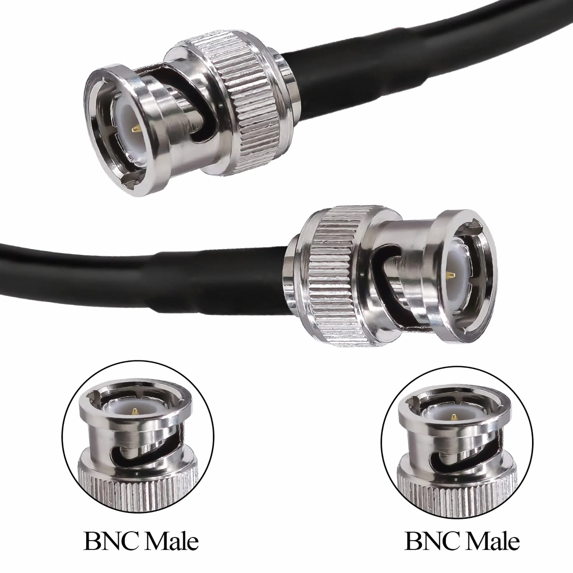 TUOLNK Cable BNC RG58 Cable de extensión BNC Macho a BNC Macho Jumper Baja pérdida 50 ohmios CB Radio Cable coaxial 16.4FT (5M) BNC Antena Wifi Cable coaxial para radio bidireccional