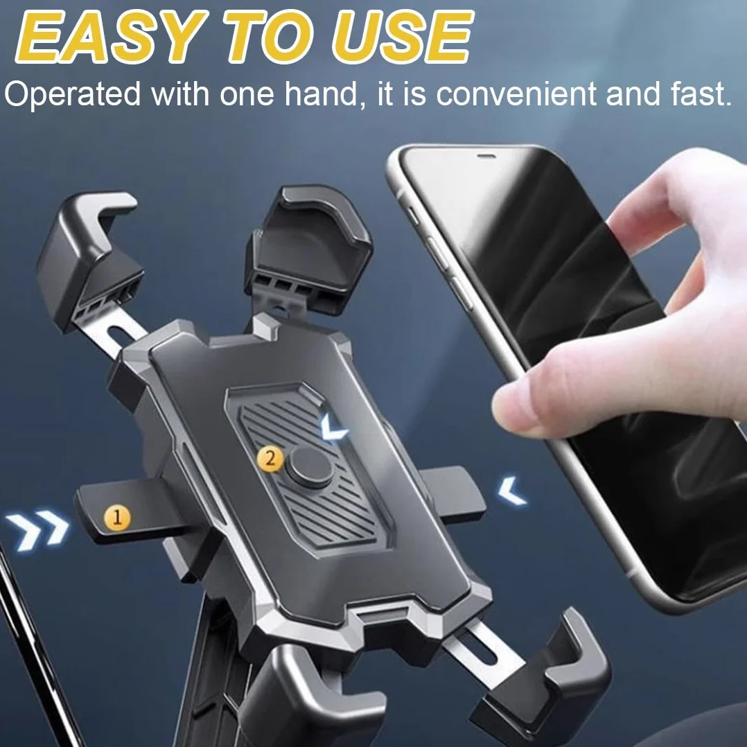 Soporte Movil Moto y Bicicleta Universal 360º - Porta Teléfono con Liberación Rápida - Ajustable, Compatible con iPhone, Samsung, Xiaomi