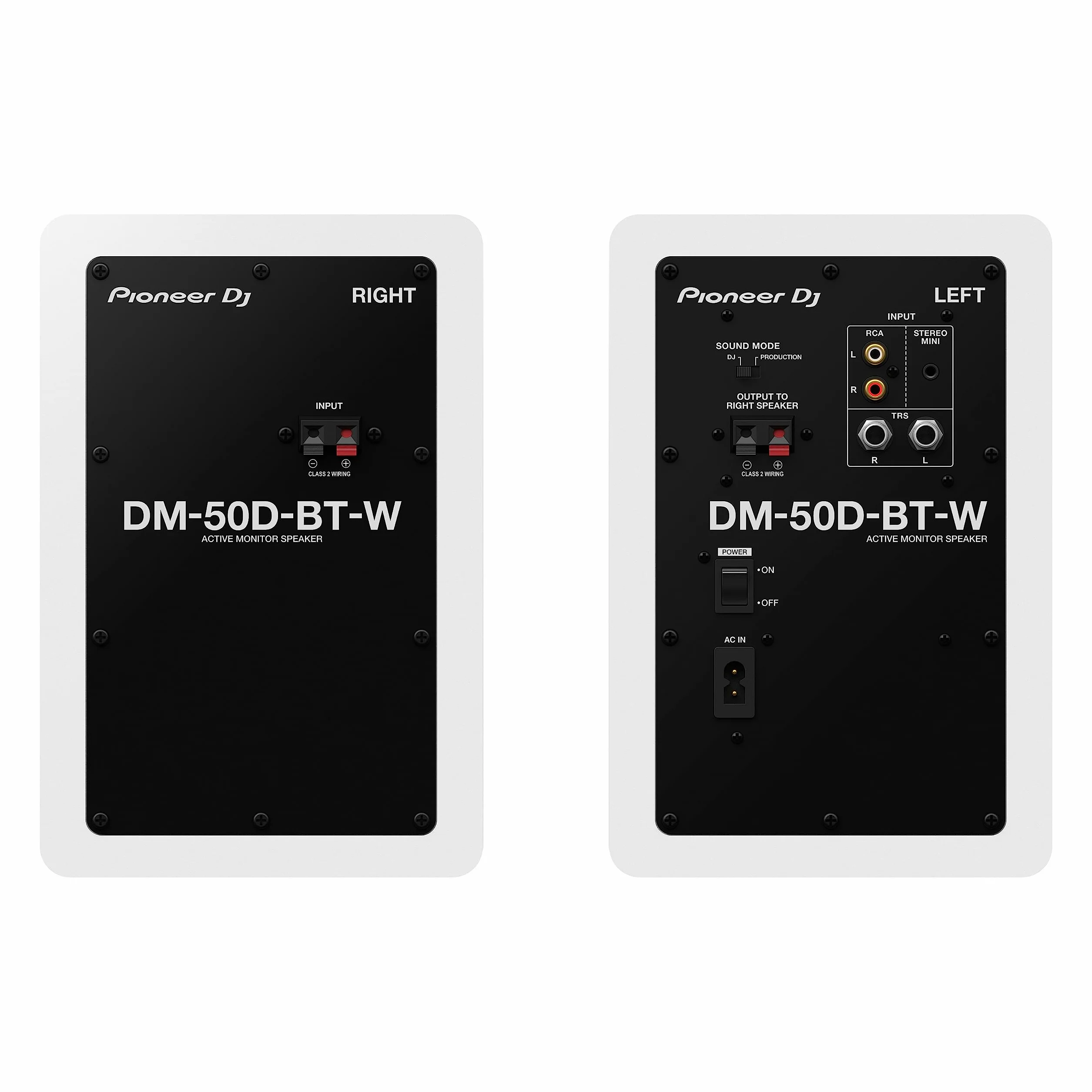 Pioneer DJ DM-50D-BT-W - Altavoz Activo de computadora de 5 Pulgadas con Bluetooth, Color Blanco
