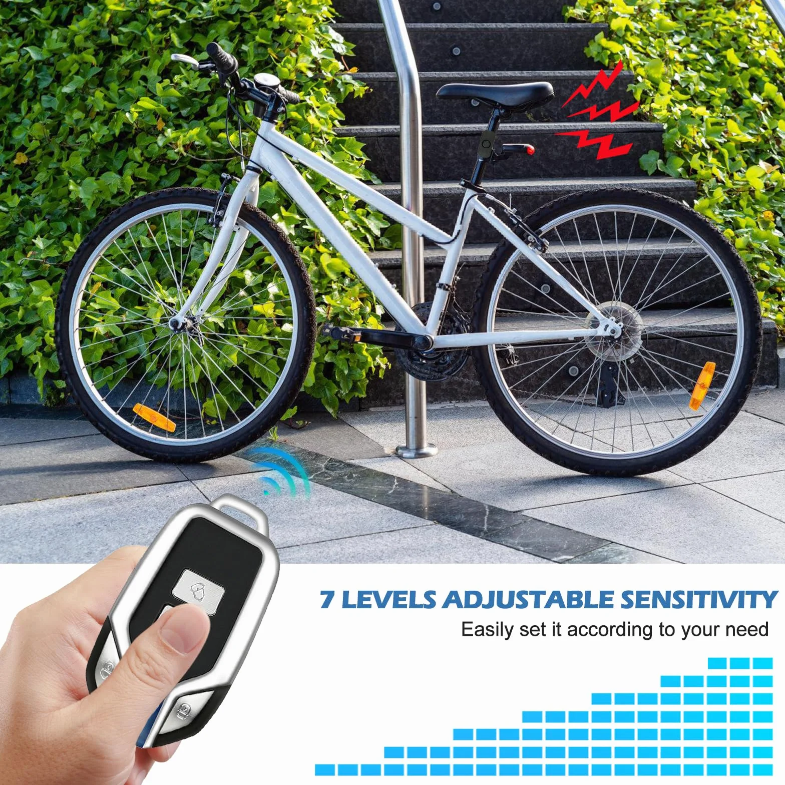 Alarma Antirrobo Inalámbrica Vegena de 113 dB para Motocicleta, Coche y Scooter con Control Remoto