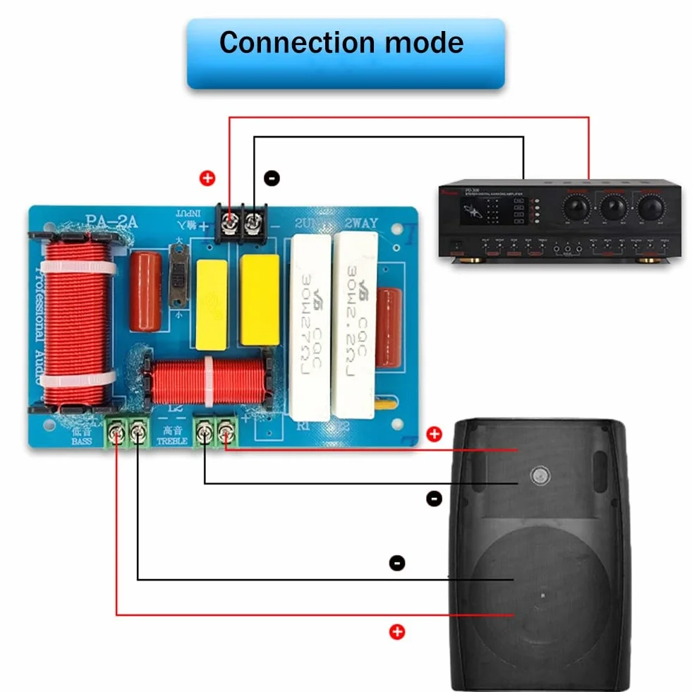 PA-2A 450W Divisor de Altavoz de Audio de 2 Vías Crossover Profesional