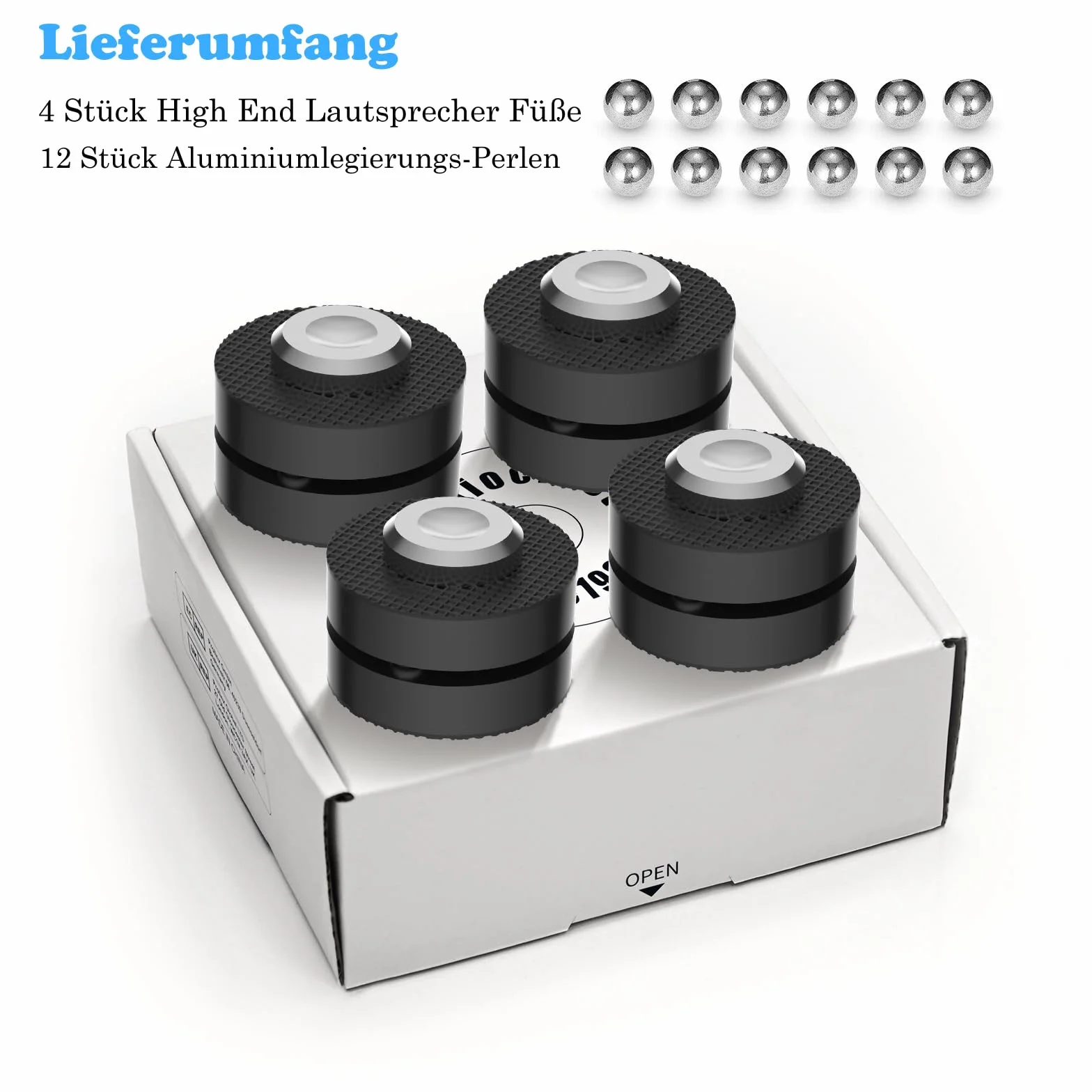 Tertullus 4 piezas de altavoces pies de aluminio HiFi amortiguador pies para dispositivos de alta fidelidad