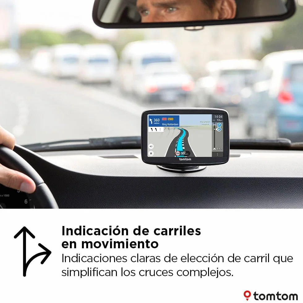 TomTom GO Classic 2nd GPS Coche 5" Tráfico Alertas Radares Mapas Europa Wi-Fi Carriles Soporte Reversible