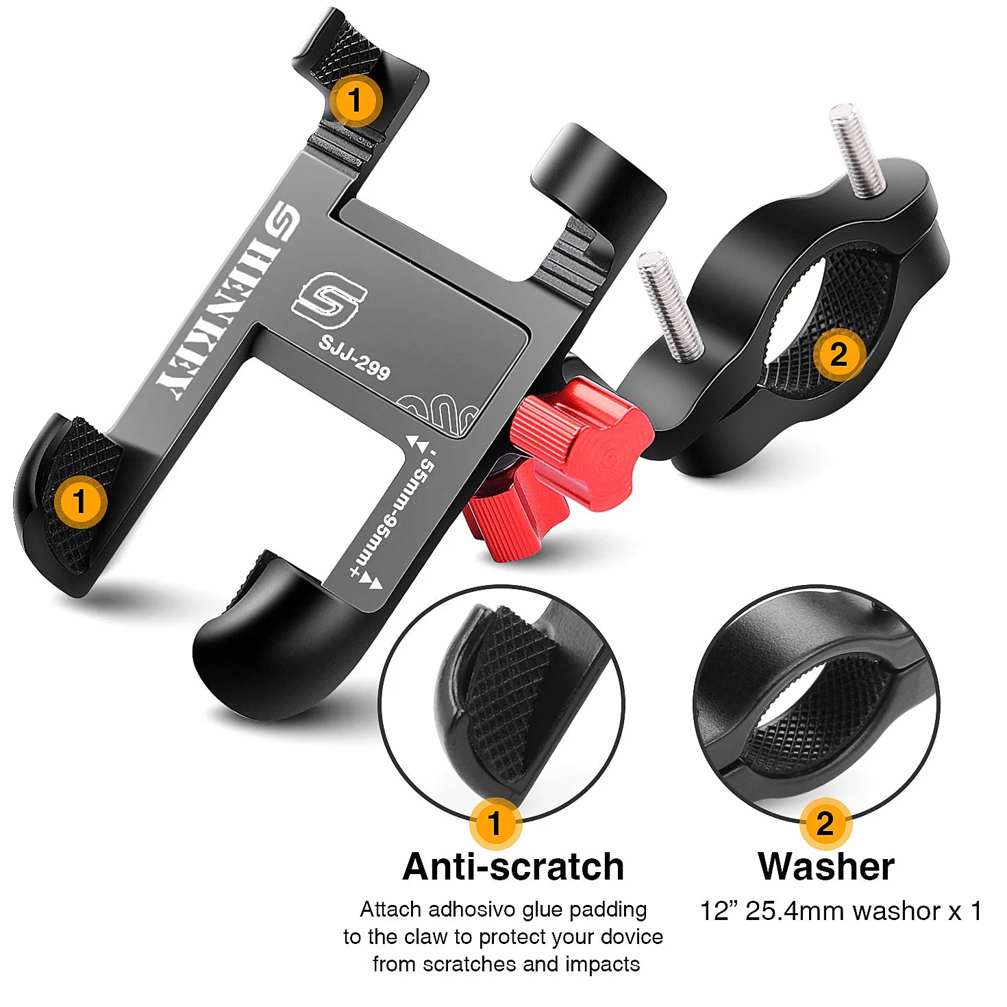 Soporte de Bicicleta de Aluminio Ajustable 360° Compatible con iPhone y Samsung