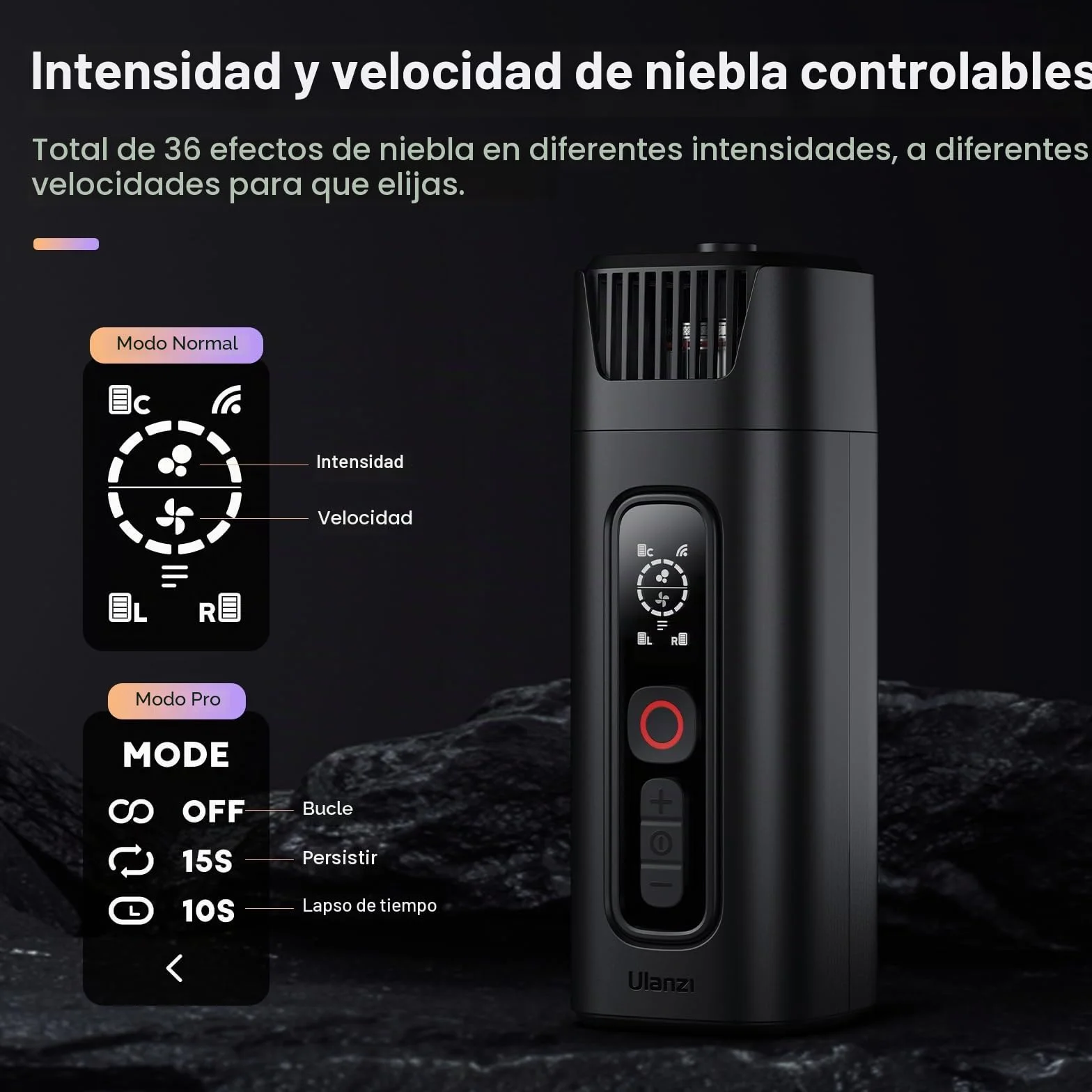 ULANZI FM01 FILMOG Ace - Máquina de humo portátil para fotografía, eventos al aire libre, fiestas, efectos de escenario, bodas, R001