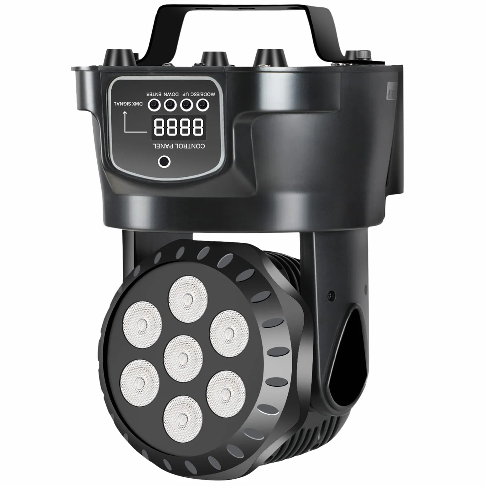 BETOPPER Cabeza Móvil LED, Luz Discoteca 7x8W LED RGBW, DMX 512 Luces Discoteca con 4 Modo de Control para DJ, Disco Party, Bar Club Nocturno LM70S 1-Pack