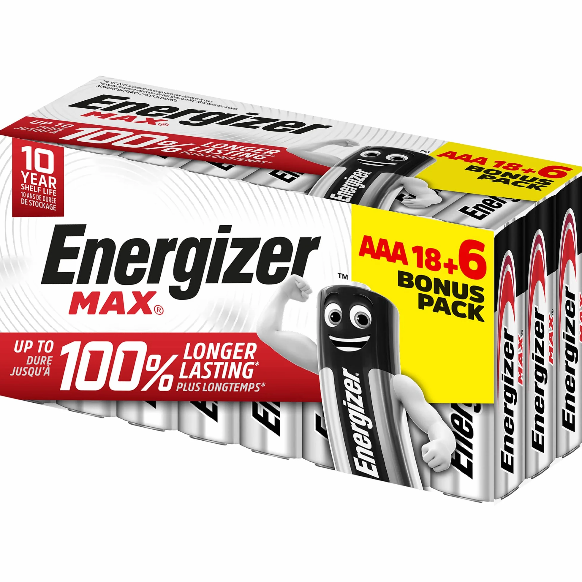 Energizer Max Pilas AAA 1,5V Pack 24, Sin Sulfataciones, Mantiene Carga 10 Años