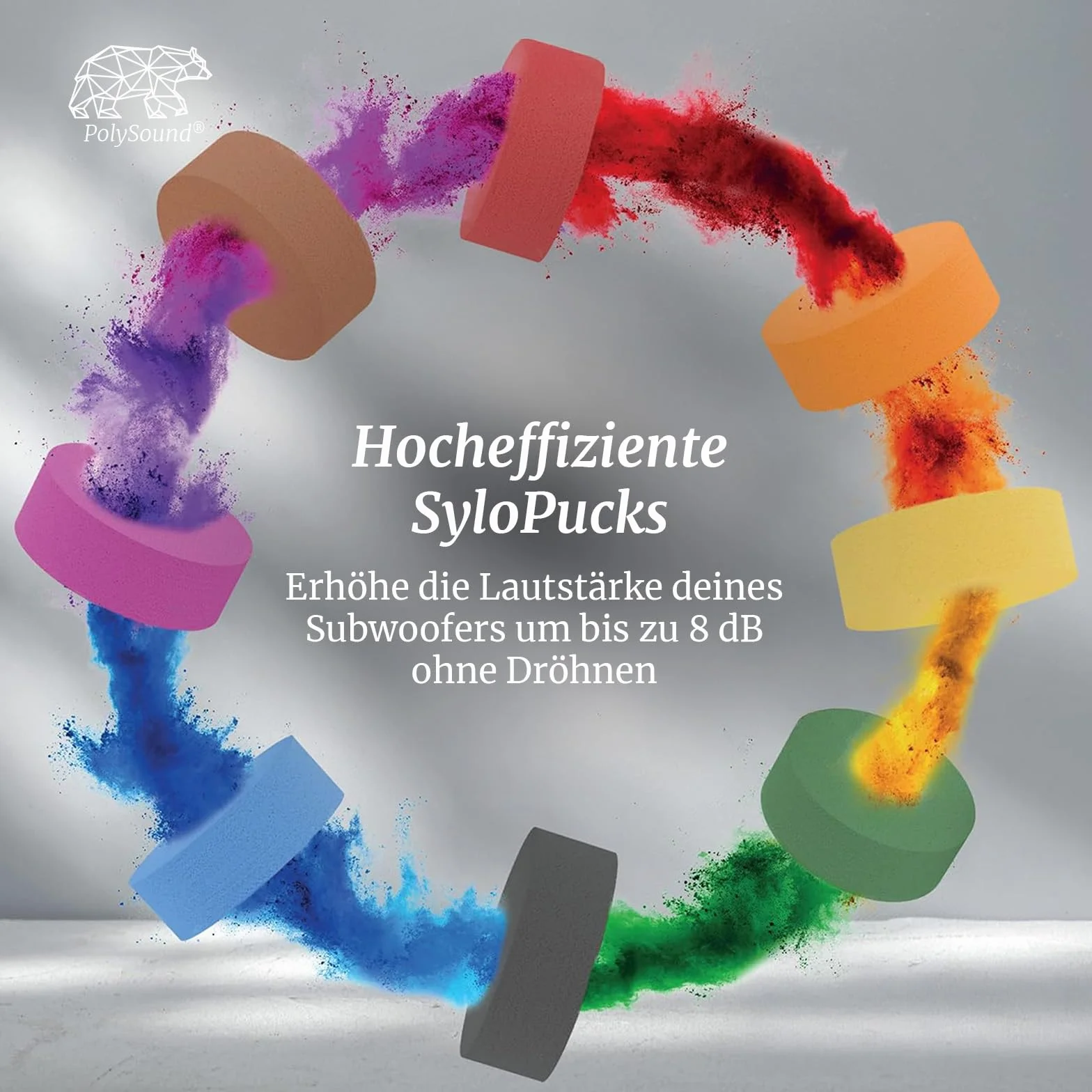 PolySound Sylo Juego de 8 Patas para Altavoces de Gama Alta, Amortiguador de Vibraciones, 15-30 kg