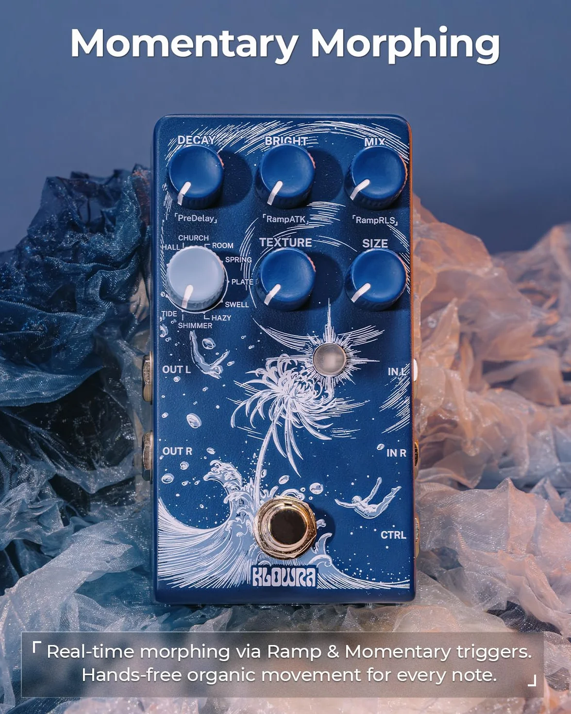 Pedal de Reverb Estéreo Limbo con Shimmer, Tide & Freeze - 9 Efectos Ambientales para Guitarra Eléctrica, Bajo y Sintetizador - Analog Dry-Through - Ideal para Worship, Shoegaze & Live