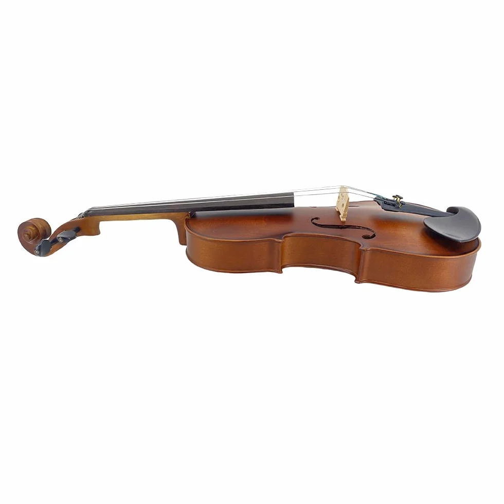 Yinfente Viola acústica de 4 cuerdas de 15 pulgadas, tamaño completo para estudiantes, principiantes, instrumento de viola completo hecho a mano profesional con funda, arco de Brasil, paño de limpieza