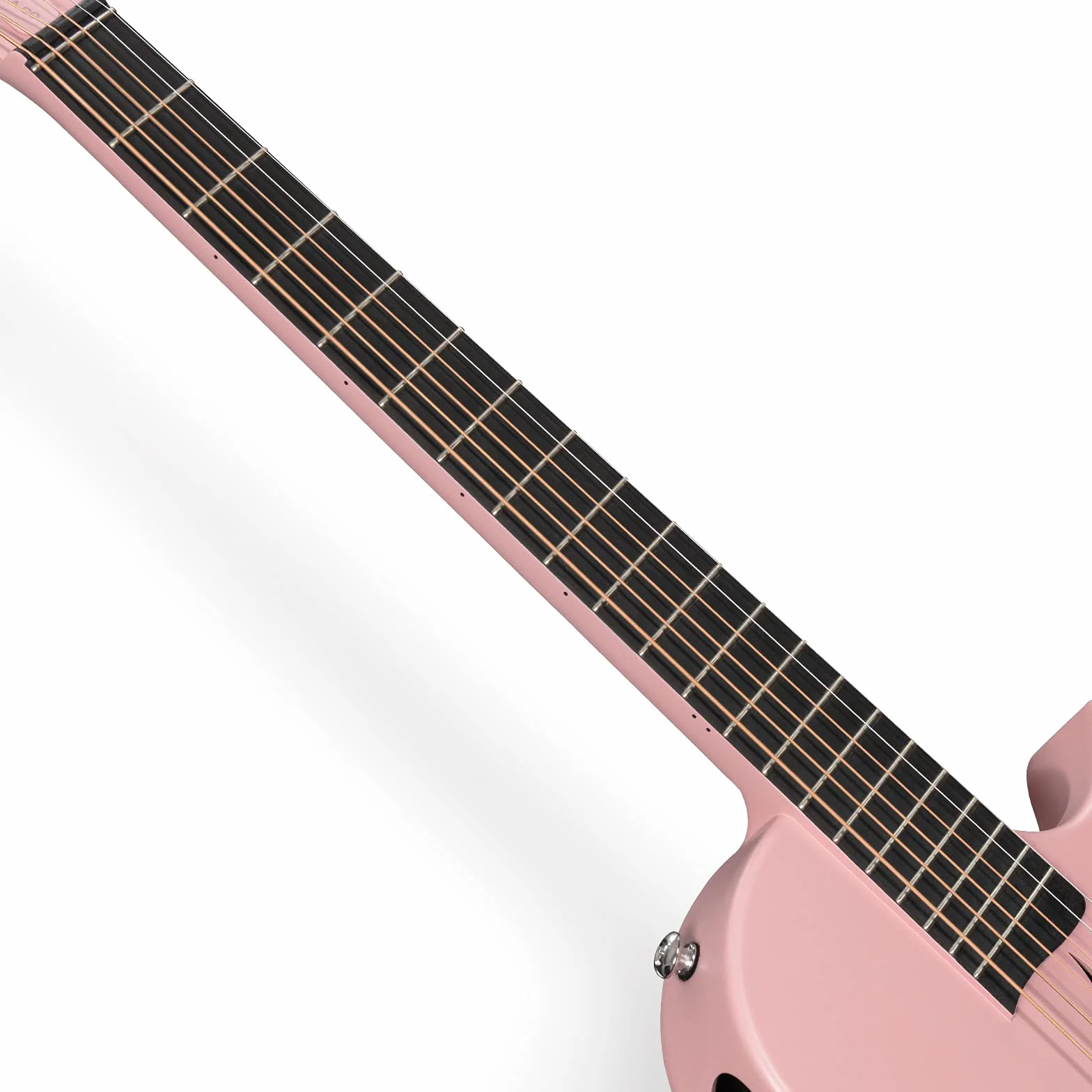 Enya Nova Go - Kit de iniciación de guitarra acústica moldeada integral de fibra de carbono de 33 pulgadas con estuche de guitarra y correas de (rosa)
