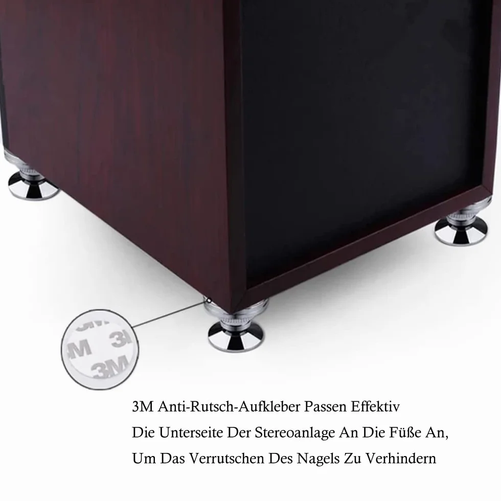 Tacos de Altavoz, Picos Antivibratorios Regulables con Arandela para Altavoces Alta Fidelidad, Subwoofer y DAC CD