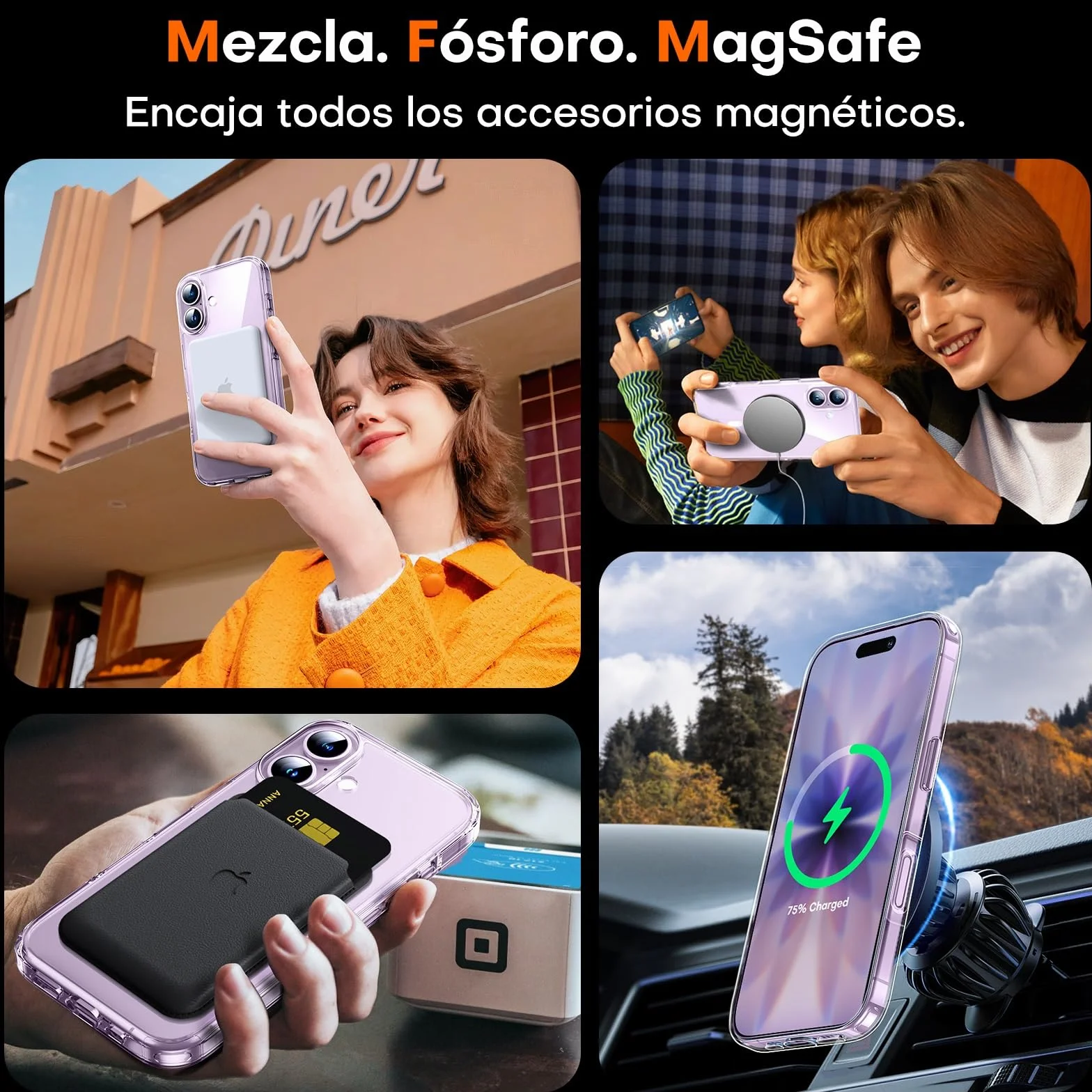 TAURI Funda para iPhone 17 6.3", Compatible with MagSafe [No Amarillea] con HD Protectores de Pantalla, [Protección de Grado 15 FT] Mejorada Protección Anti-Arañazos Case - Transparente