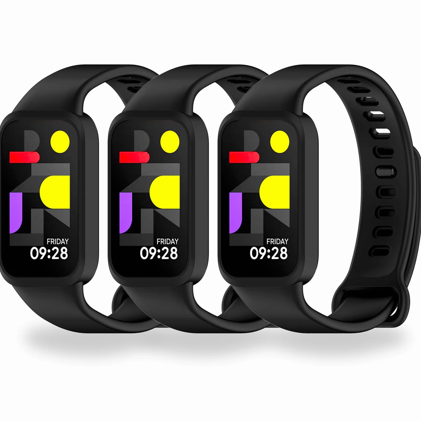 Correas de Repuesto Compatibles con Xiaomi Smart Band 9 Active y Redmi Band 3, Deportivas Transpirables con Liberación Rápida